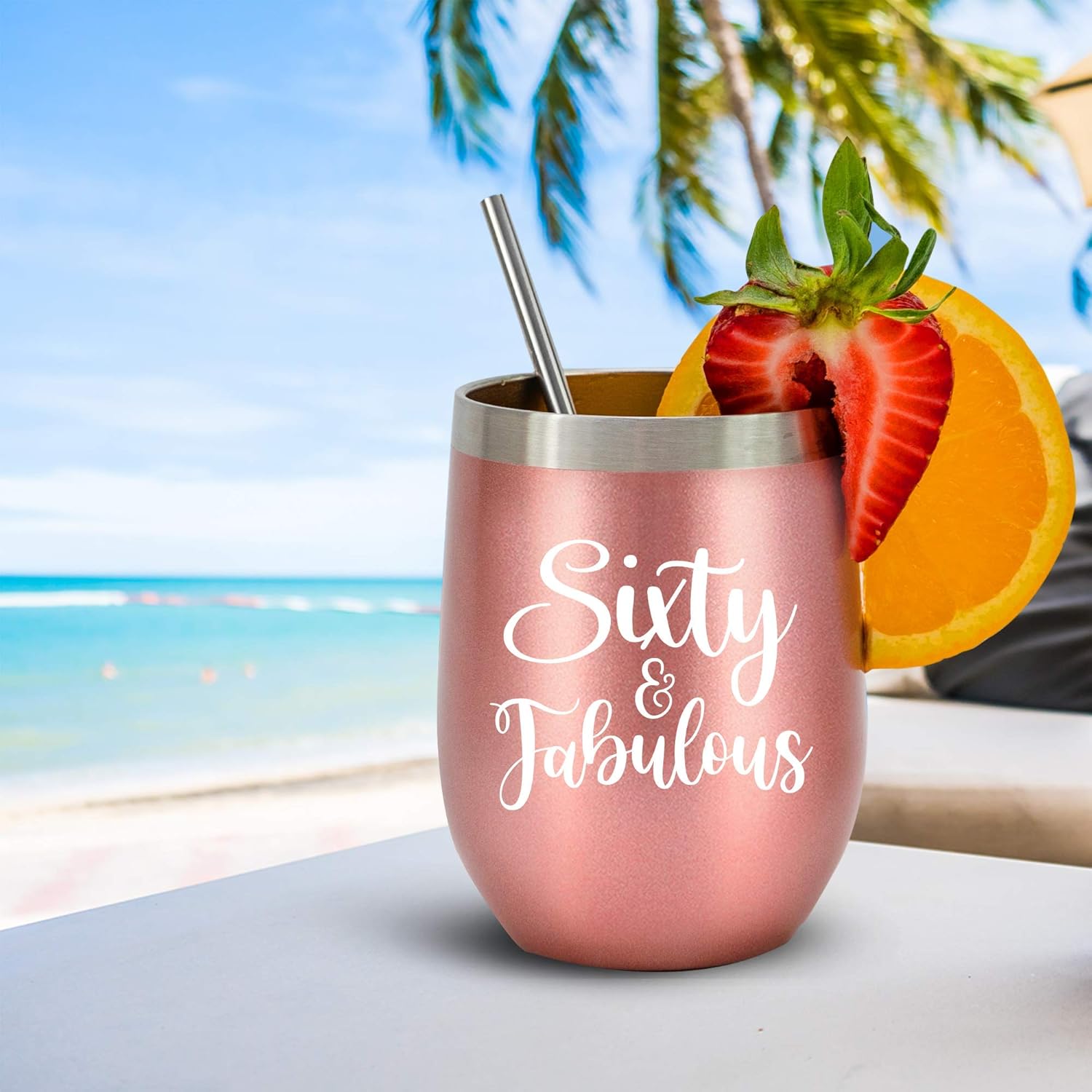 Sixty & Fabulous - 12 Oz Wine Tumbler