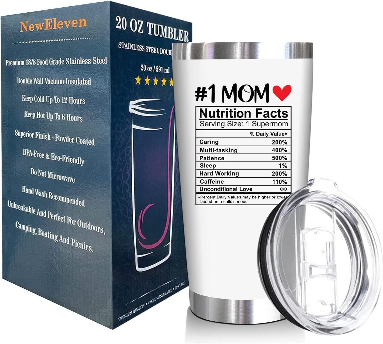 #1 Mom - Mother's Day Gifts For Mom - 20 Oz Tumbler