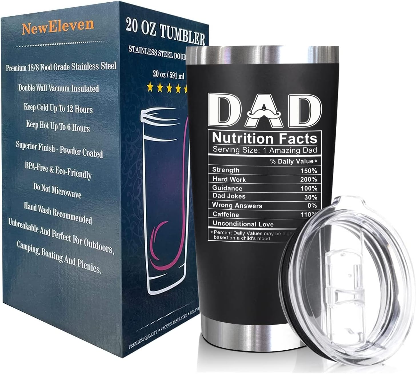 Dad Nutrition Facts - 20 Oz Tumbler