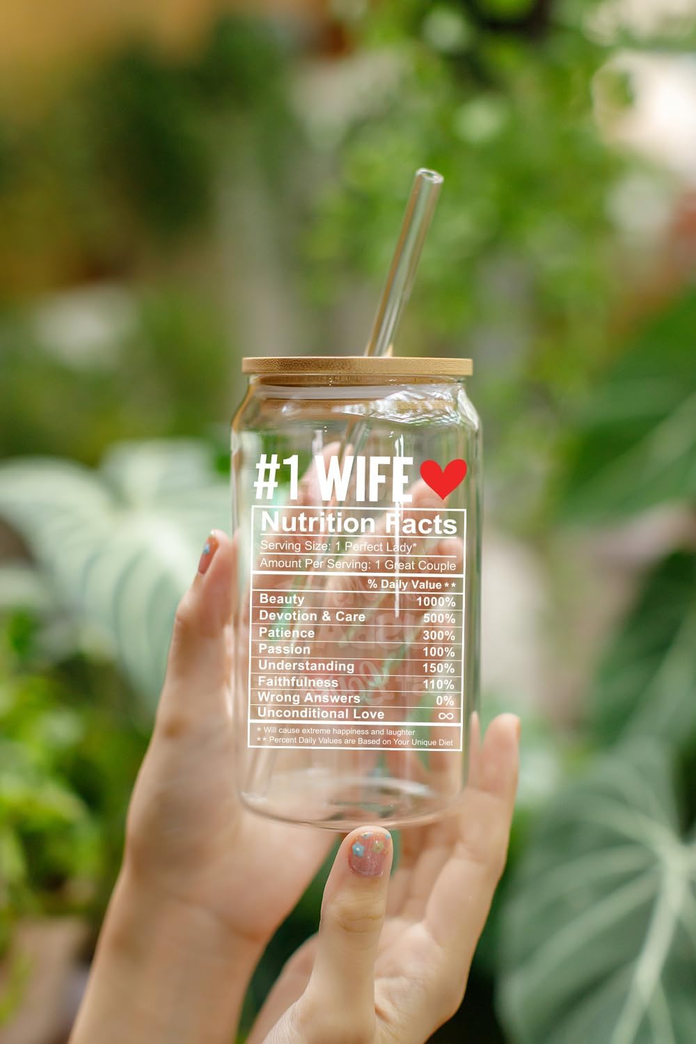 My Husband Just Loves Me + Wife Nutrition Facts - 16 Oz Coffee Glass