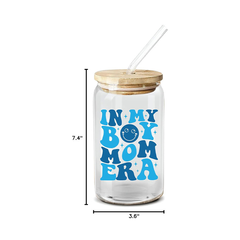 In My Boy Mom Era - 16 Oz Coffee Glass