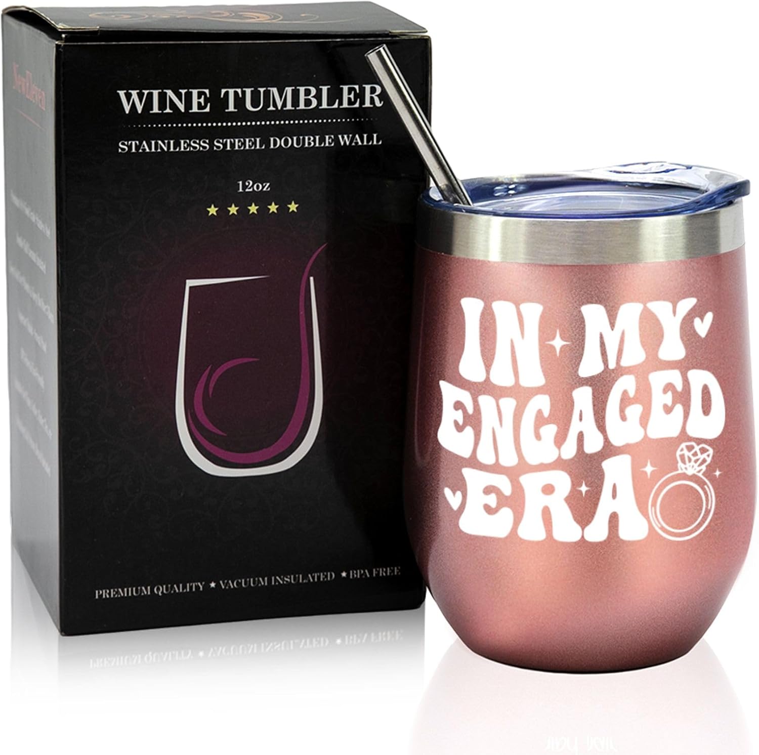 In My Engaged Era - 12 Oz Wine Tumbler