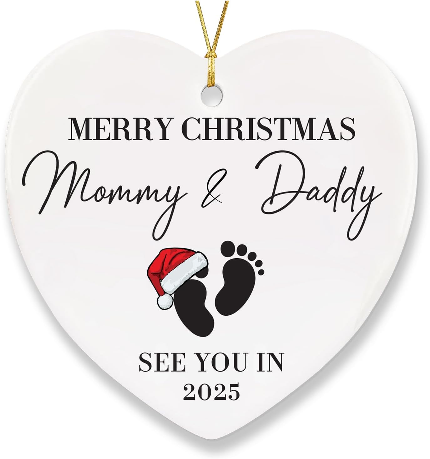 Merry Christmas Mommy And Daddy - Ceramic Ornament