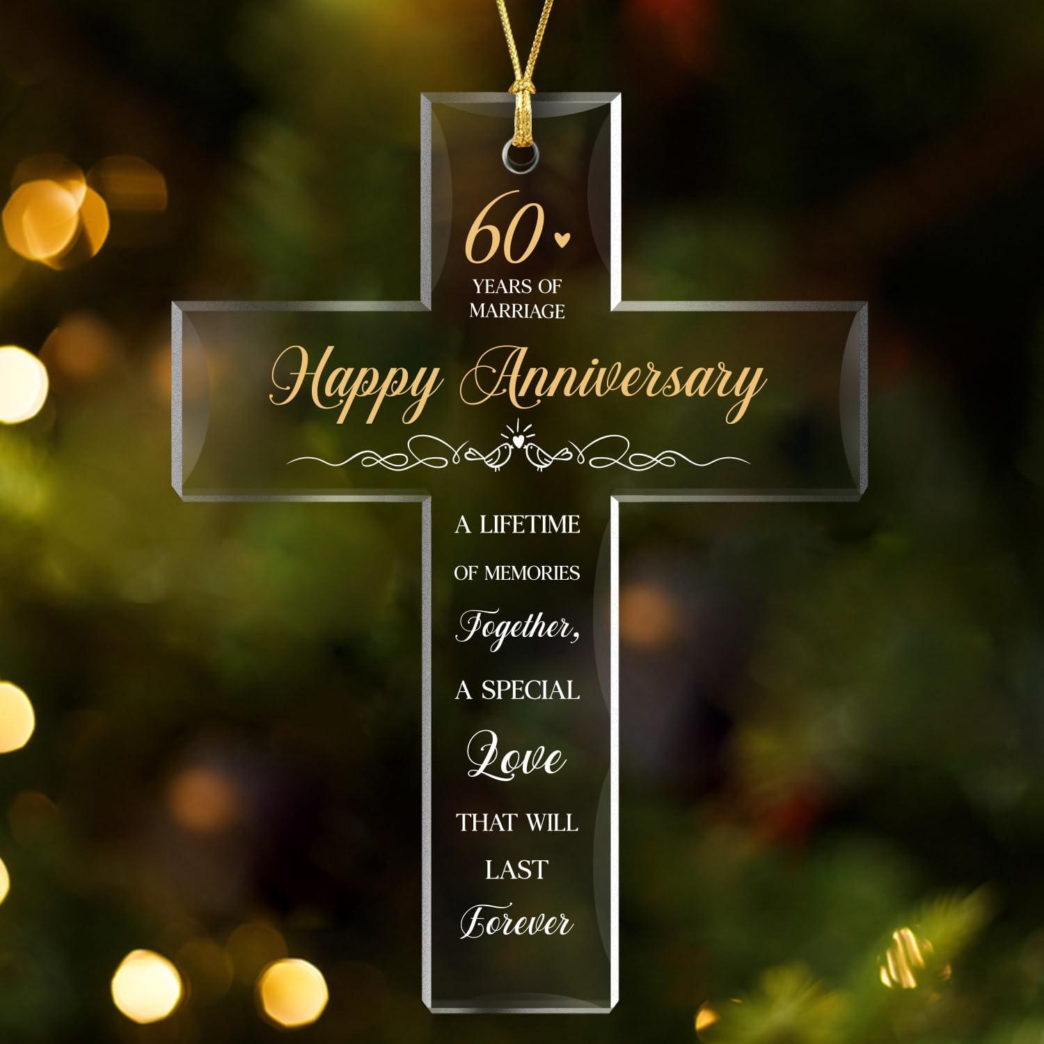 Happy Anniversary 60th Years Of Marriage - Acrylic Ornament