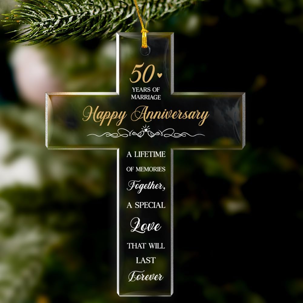 Happy Anniversary 50th Years Of Marriage - Acrylic Ornament