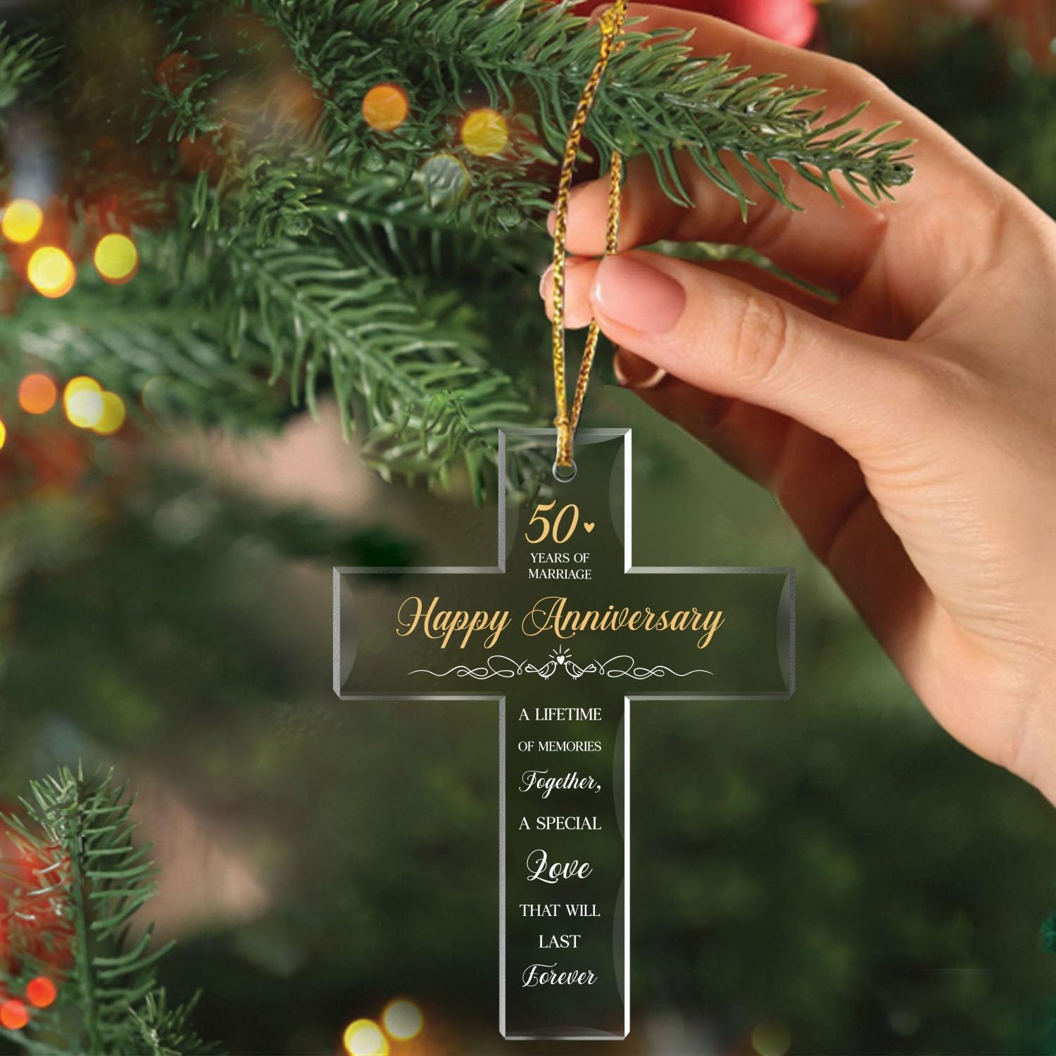 Happy Anniversary 50th Years Of Marriage - Acrylic Ornament