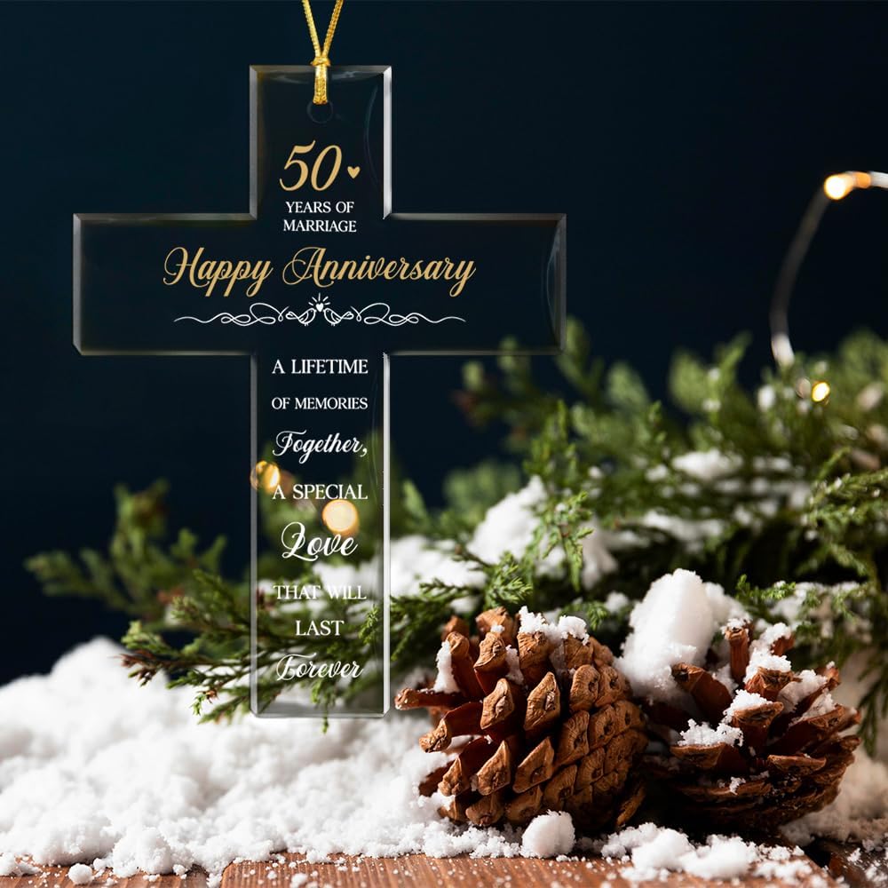 Happy Anniversary 50th Years Of Marriage - Acrylic Ornament