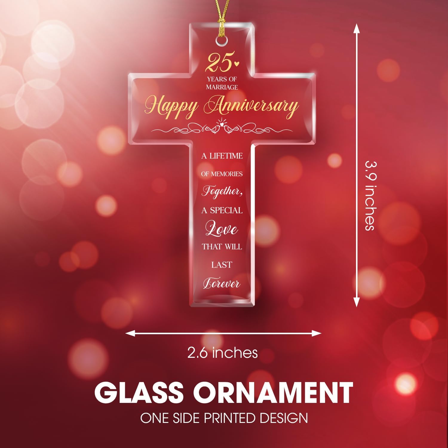 Happy Anniversary 25 Years Of Marriage - Acrylic Ornament