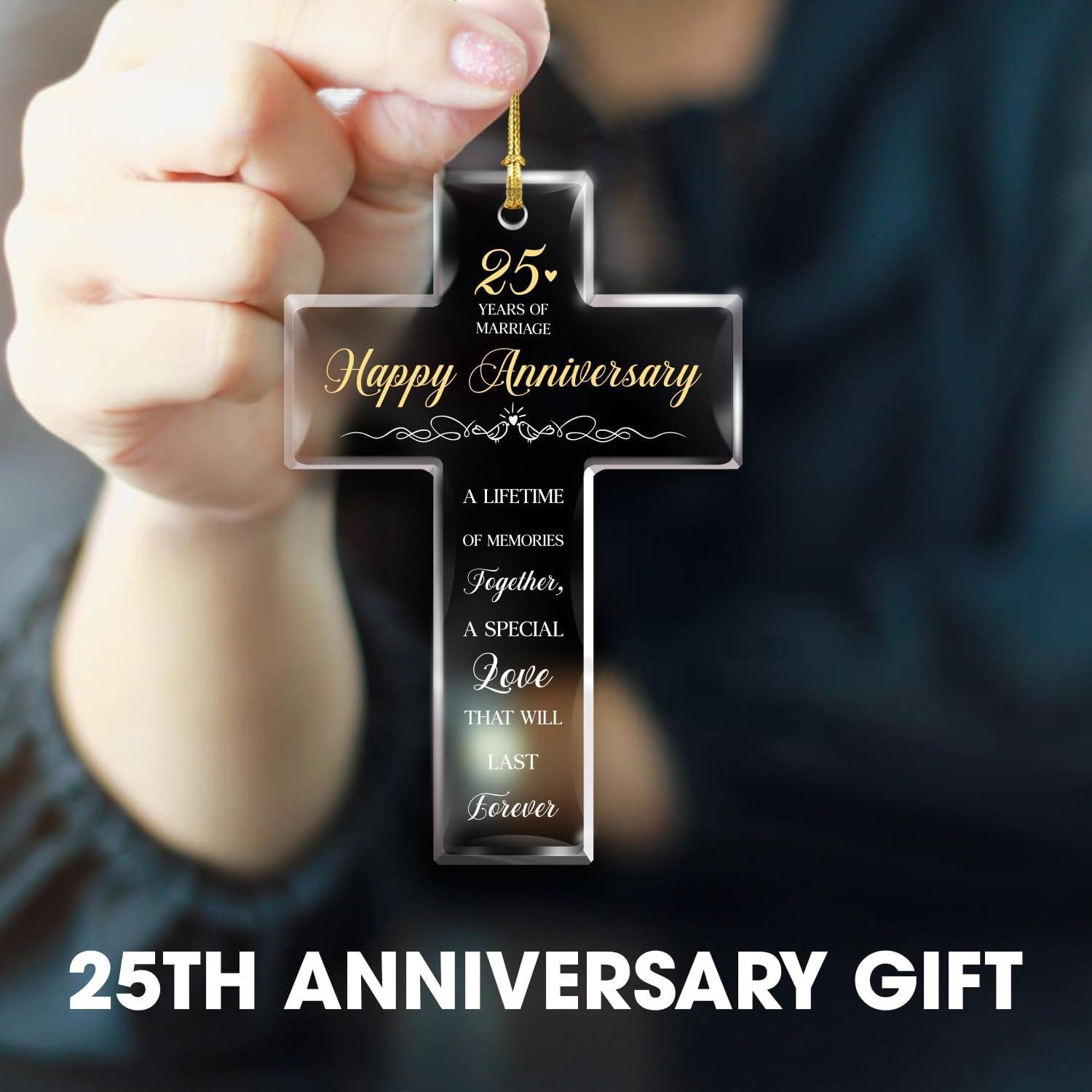 Happy Anniversary 25 Years Of Marriage - Acrylic Ornament