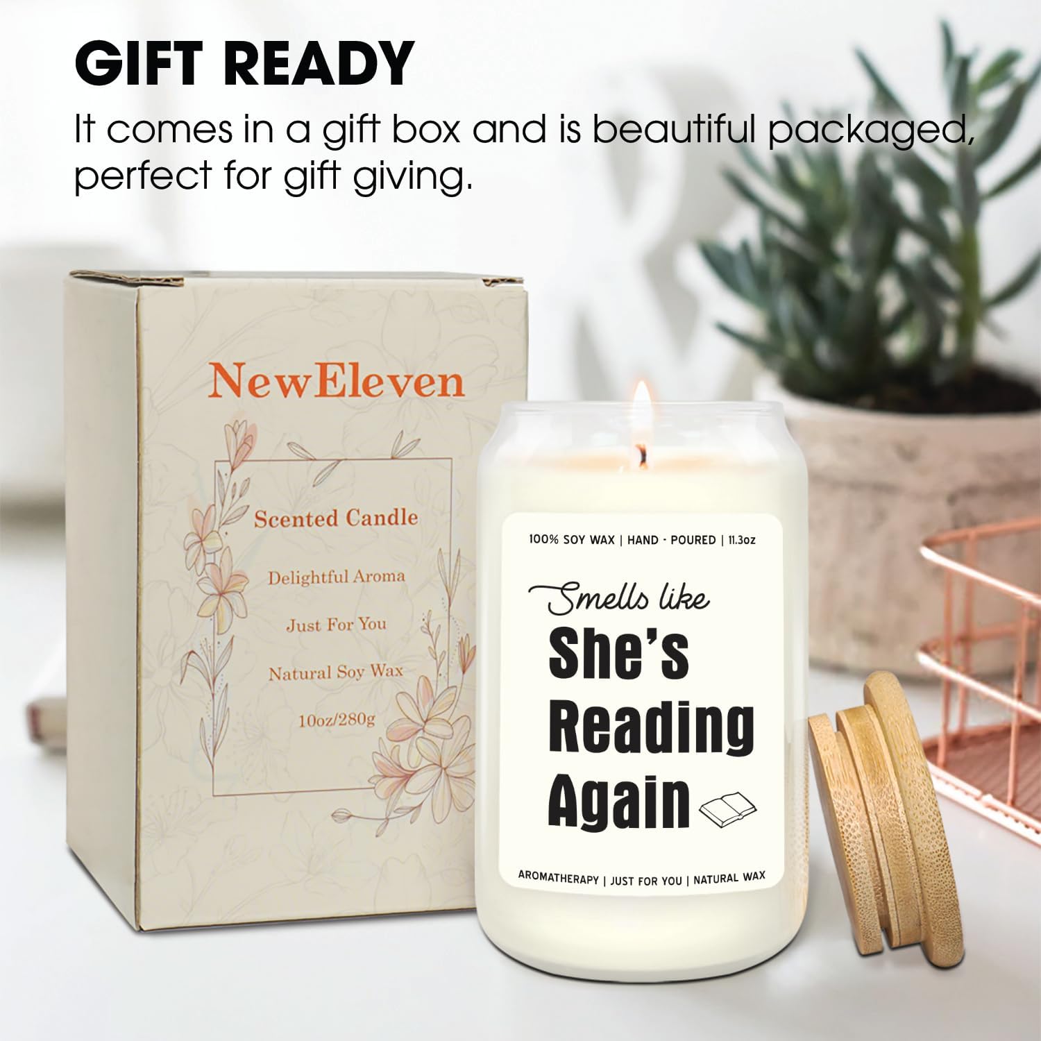 Smells Like She's Reading Again Book - Reading Book Candle