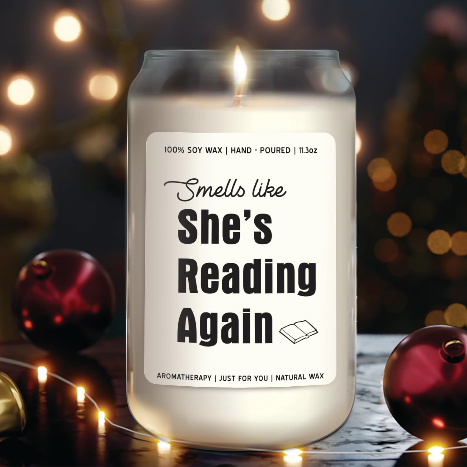 Smells Like She's Reading Again Book - Reading Book Candle