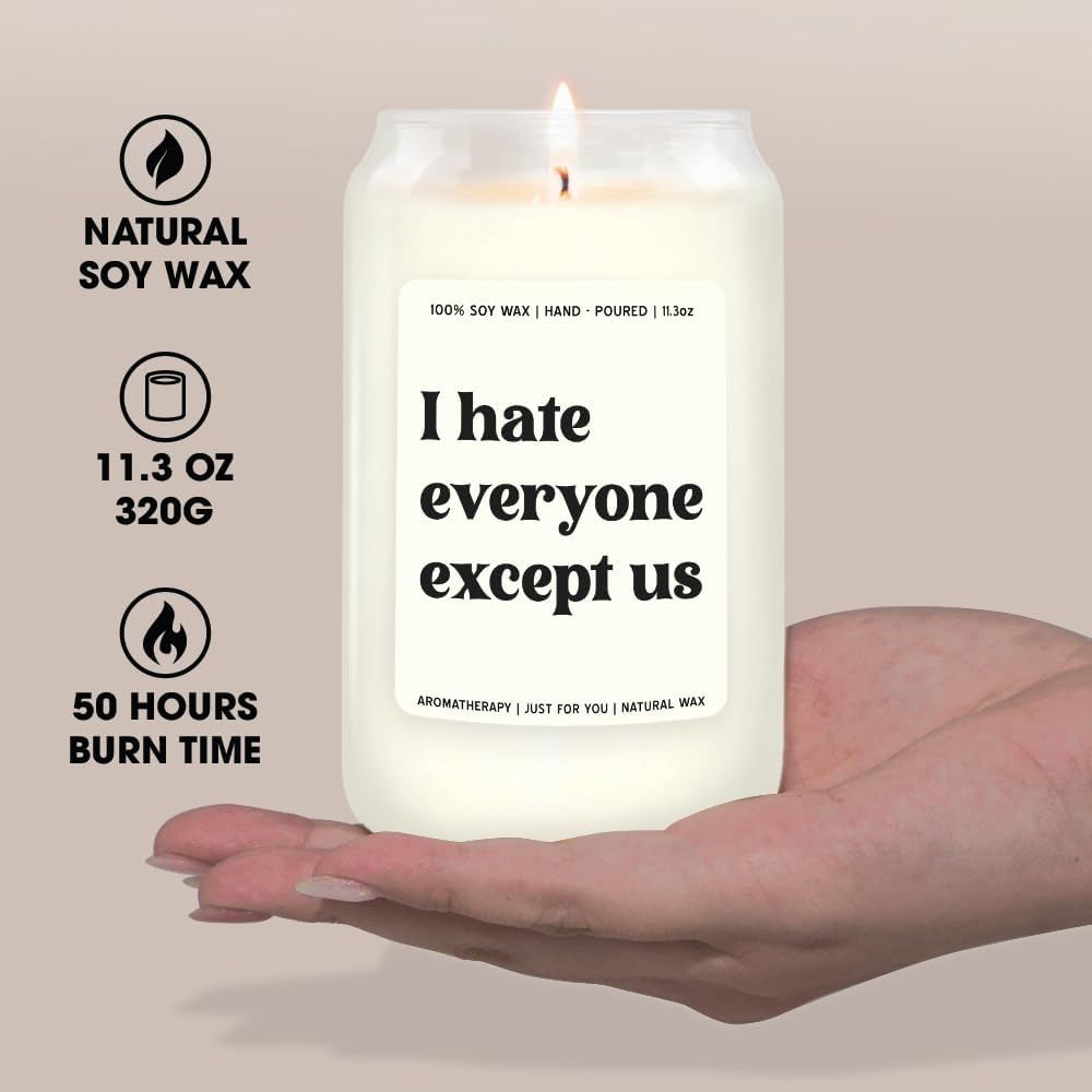 I Hate Everyone Except Us - Lavender Candle 8 Oz - 10 Oz