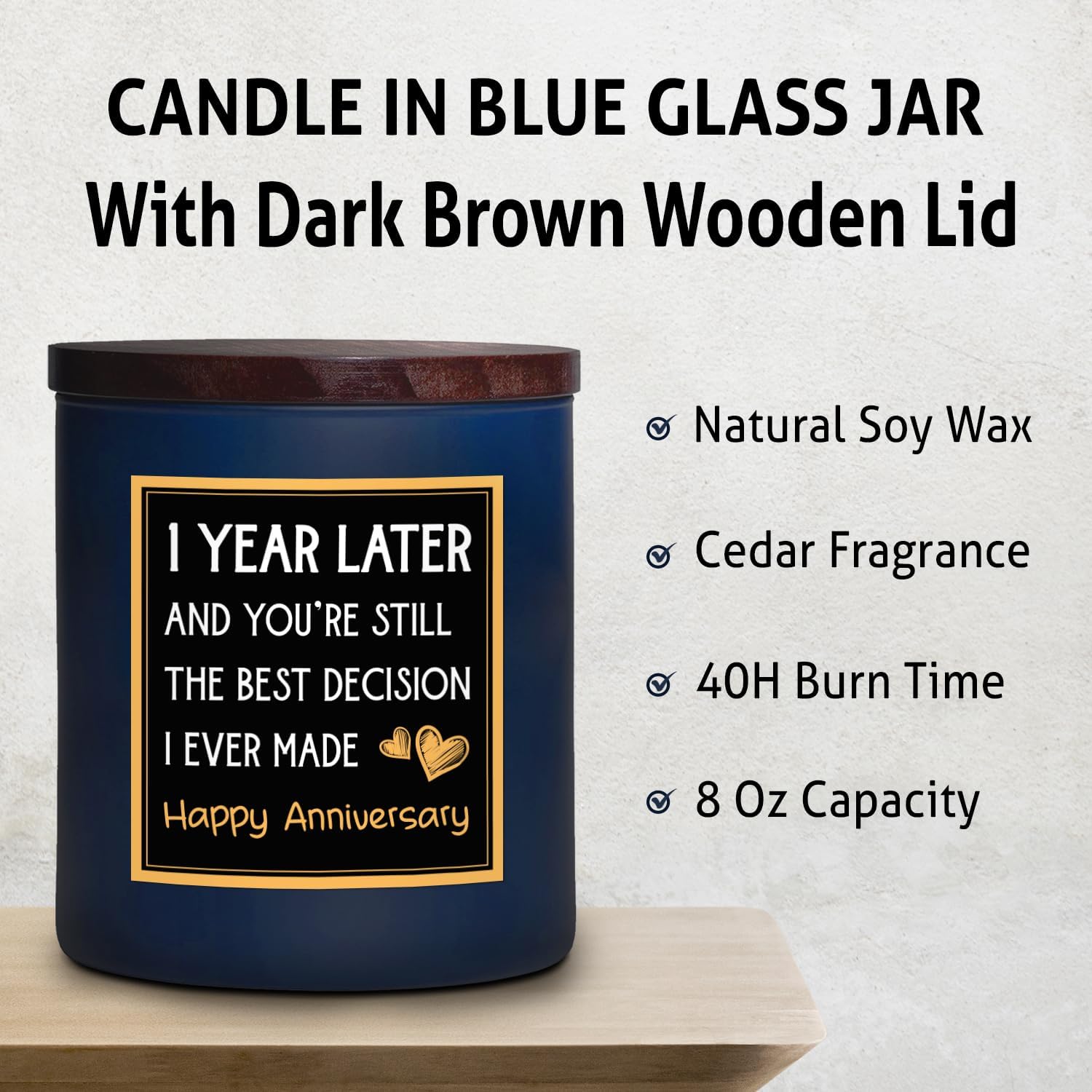 1 Year Later - 8 Oz Cedar Candle