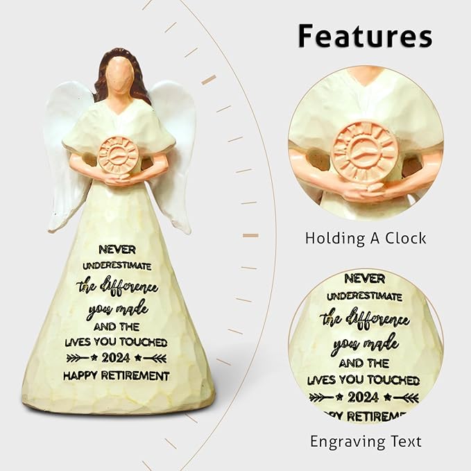 Angel Figurine 2024 - Goodbye Gifts for Coworkers, Teacher, Nurses