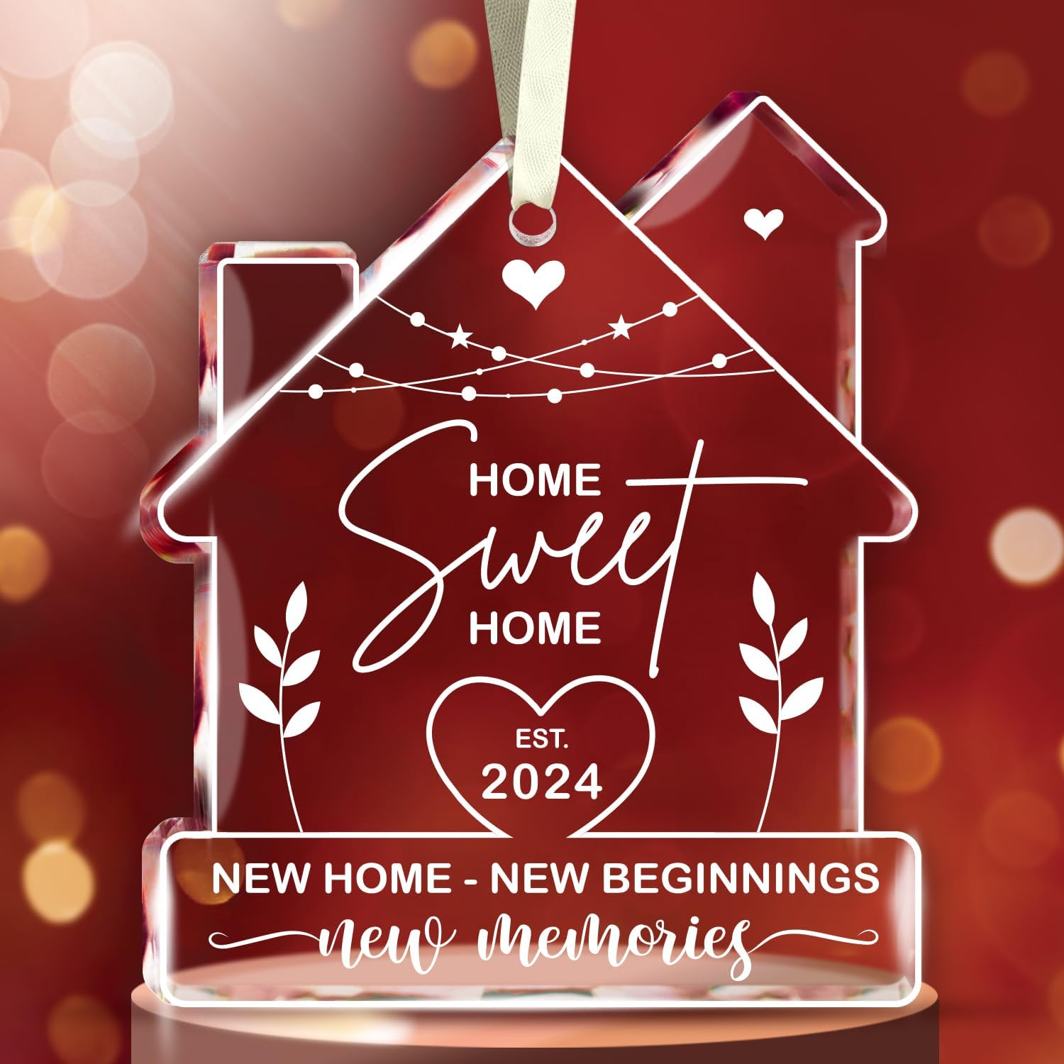 Home Sweet Est. 2024 - Glass Ornament