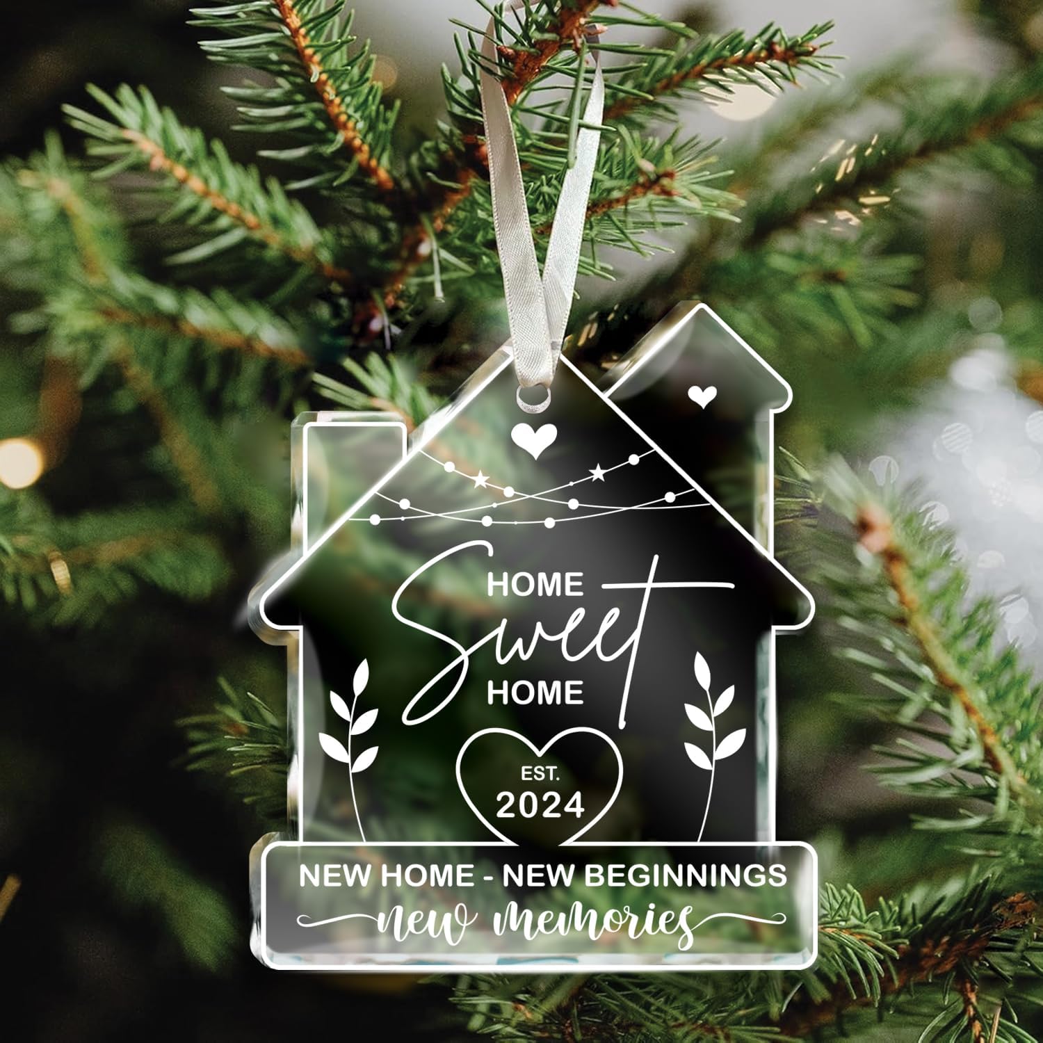 Home Sweet Est. 2024 - Glass Ornament