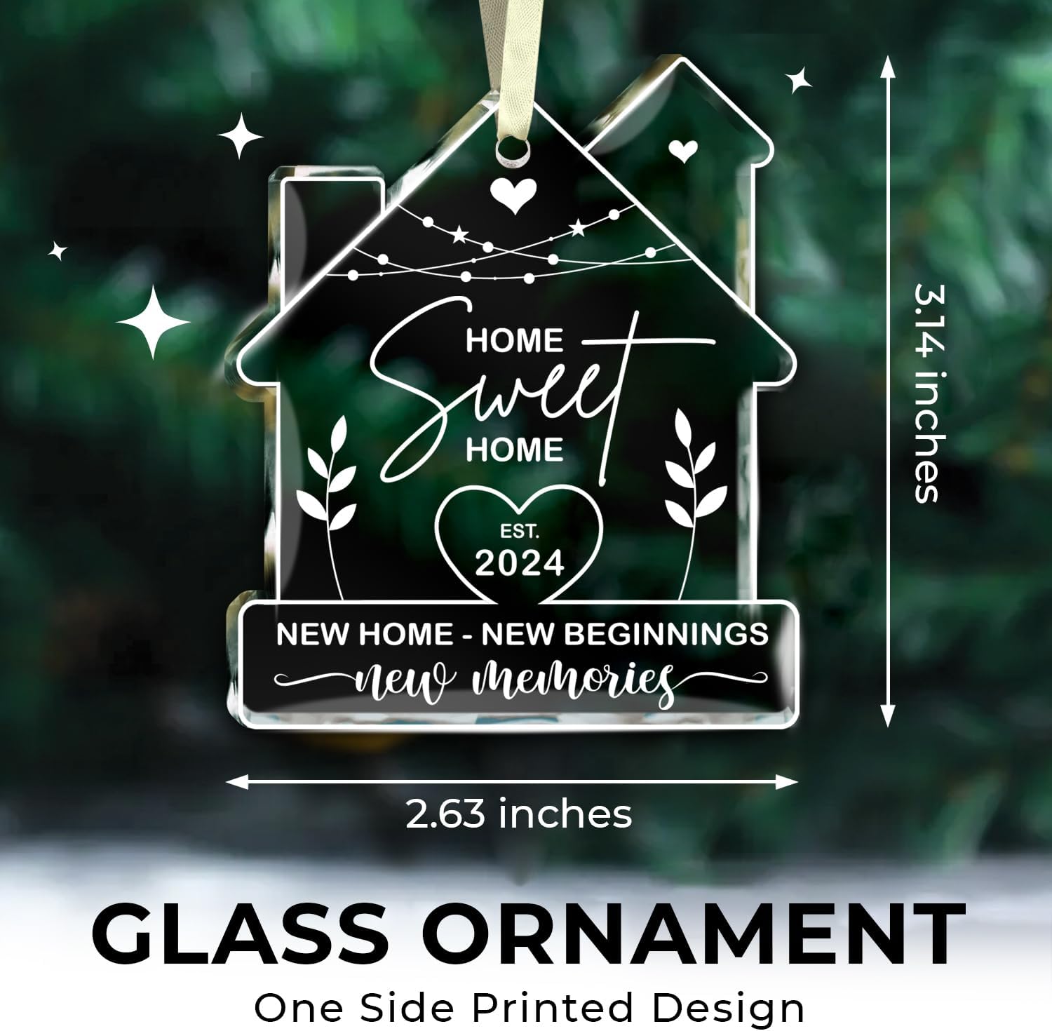 Home Sweet Est. 2024 - Glass Ornament