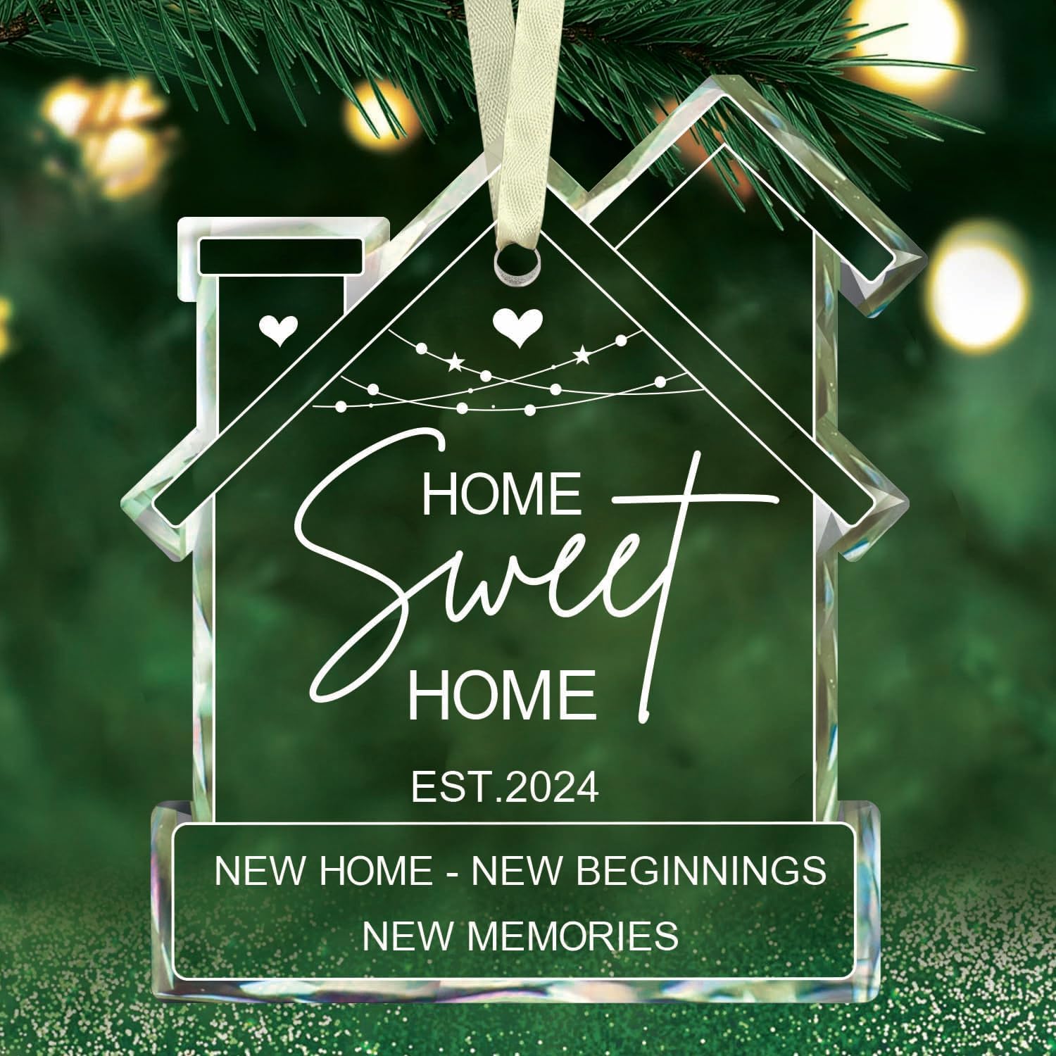 Home Sweet Est. 2024 - Glass Ornament