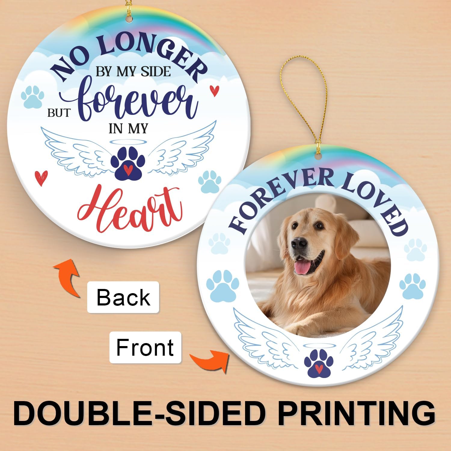 Forever Loved - Pet Memorial Picture Frame Christmas - Acrylic Ornaments 2024