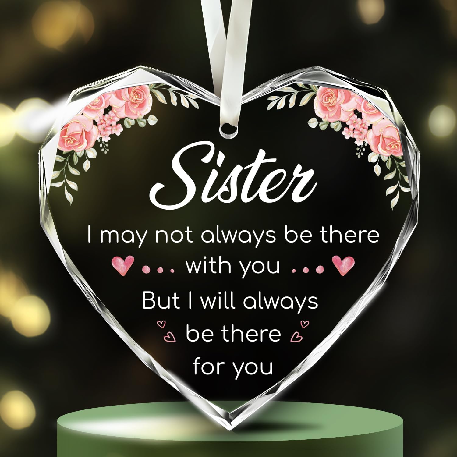 Sister, I Will Always Be There For You - Glass Christmas Ornaments