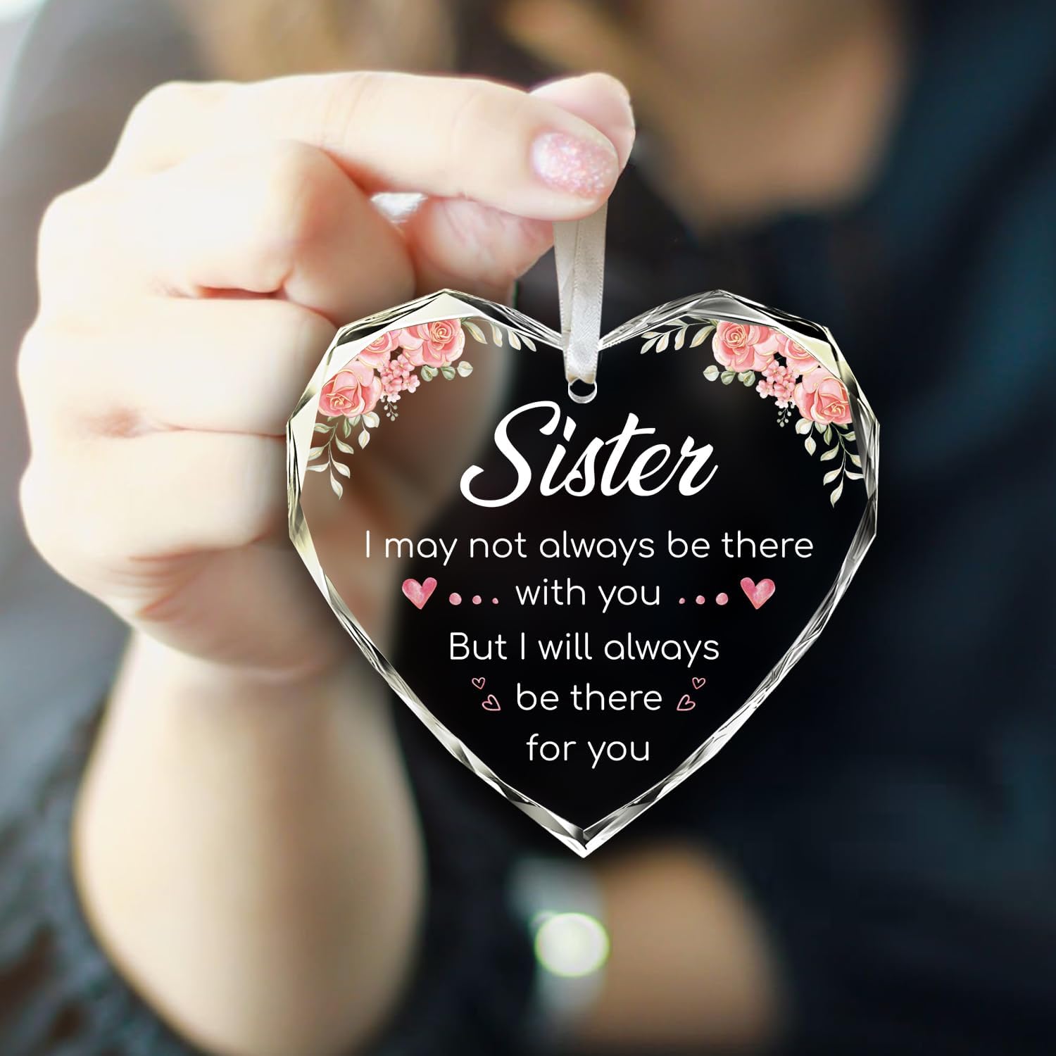 Sister, I Will Always Be There For You - Glass Christmas Ornaments