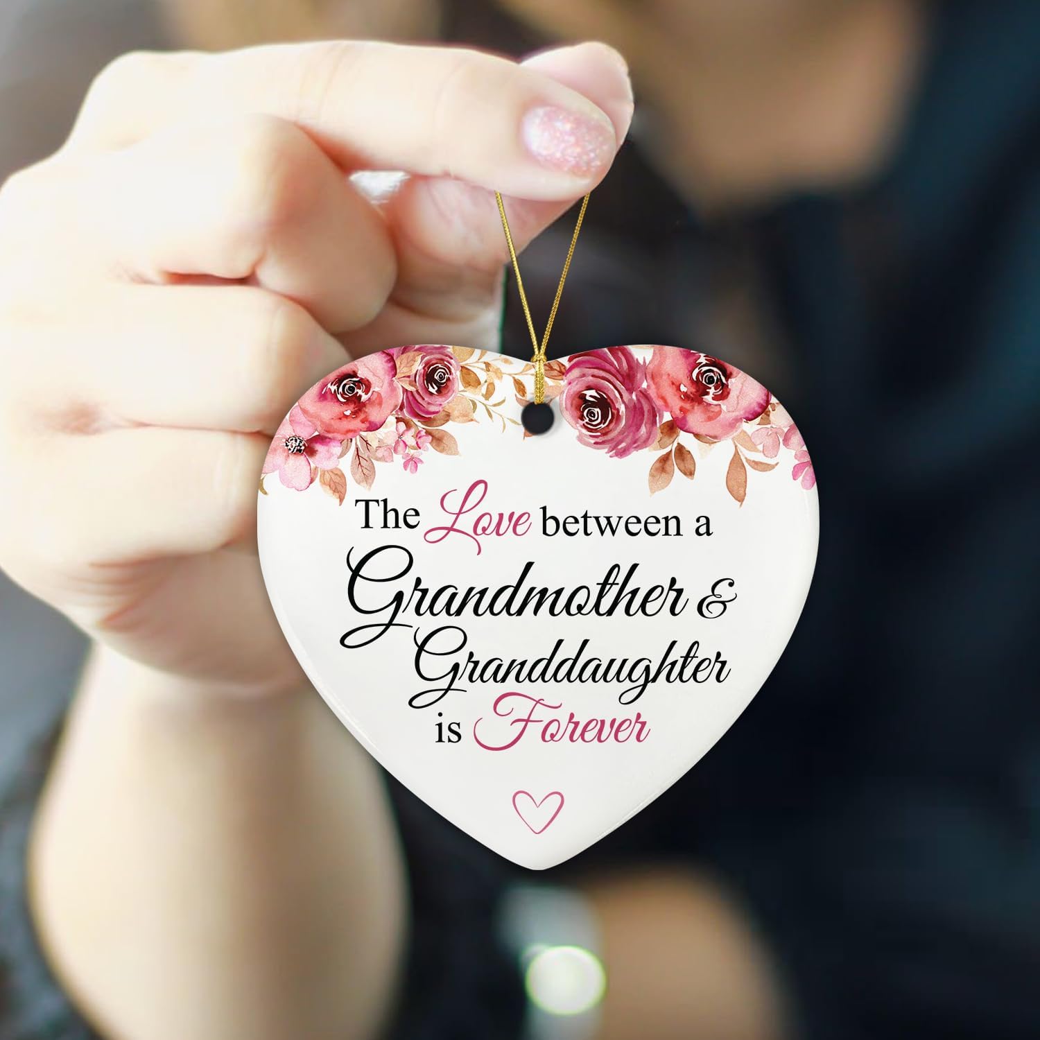 The Love Between A Grandmother & Granddaughter Is Forever - Ceramic Ornament