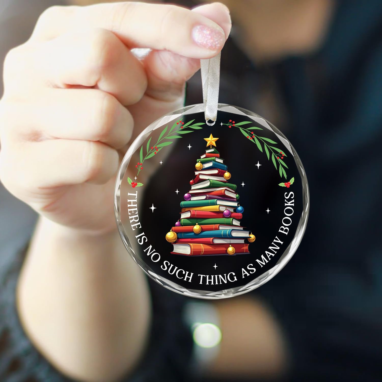 There Is No Such Thing As Many Books - Glass Christmas Ornaments