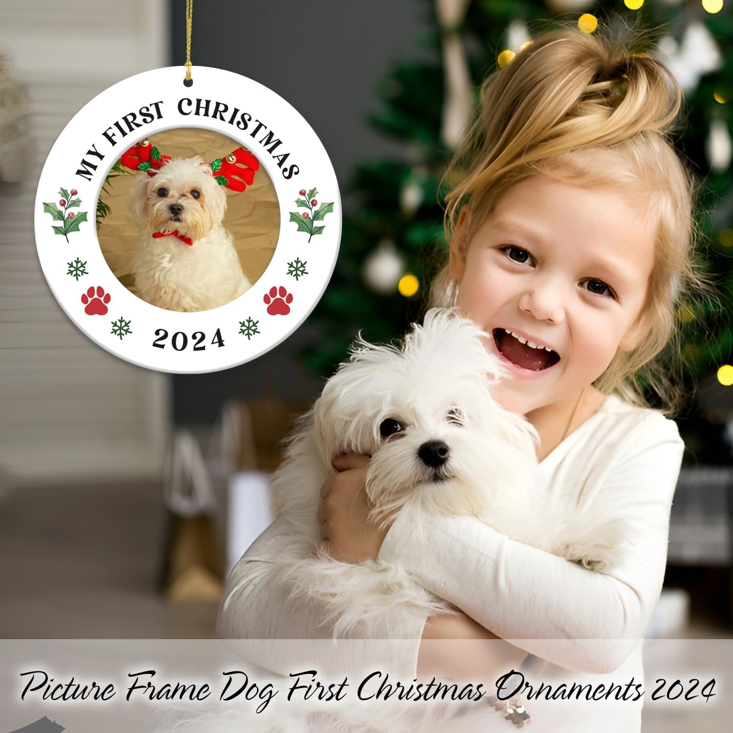 My First Christmas 2024 - Photo Acrylic Christmas Ornament