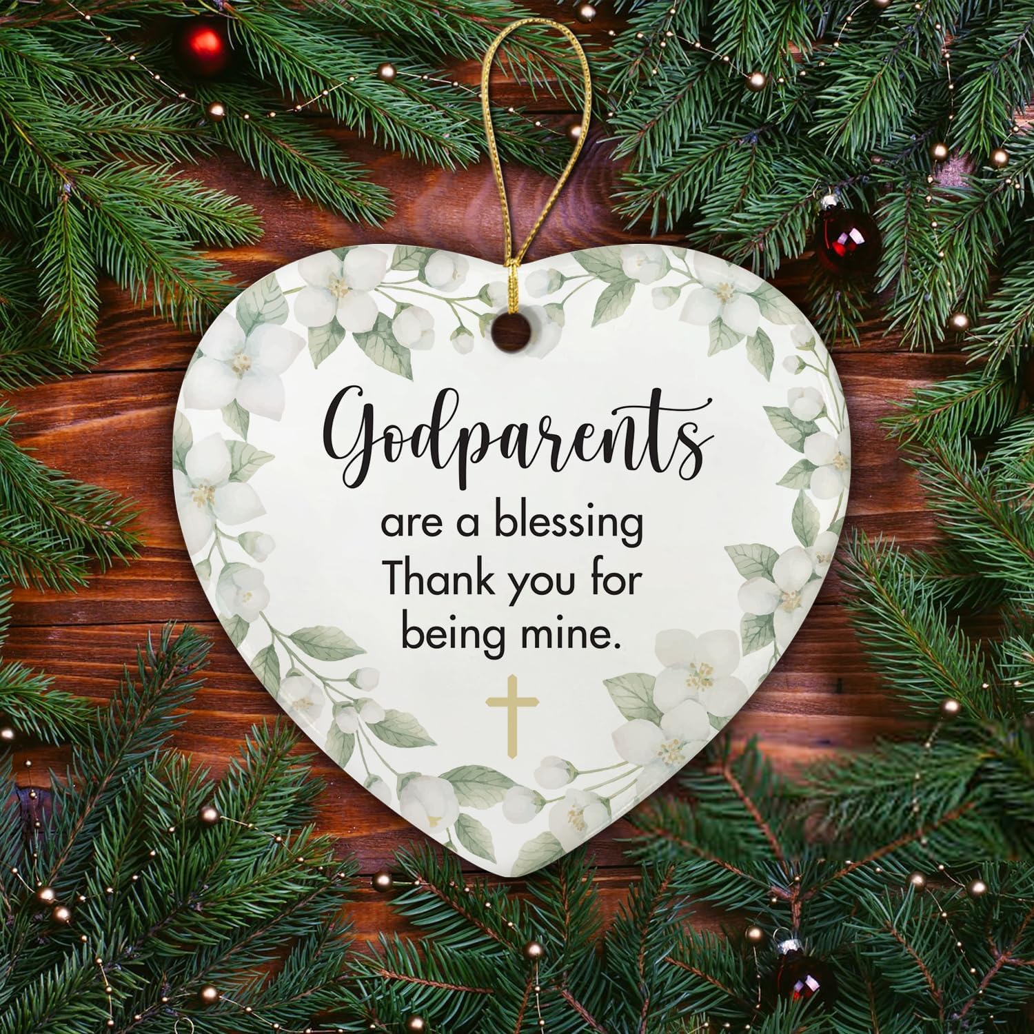 Godparents Are Blessing Thank You For Being Mine - Ceramic Ornament