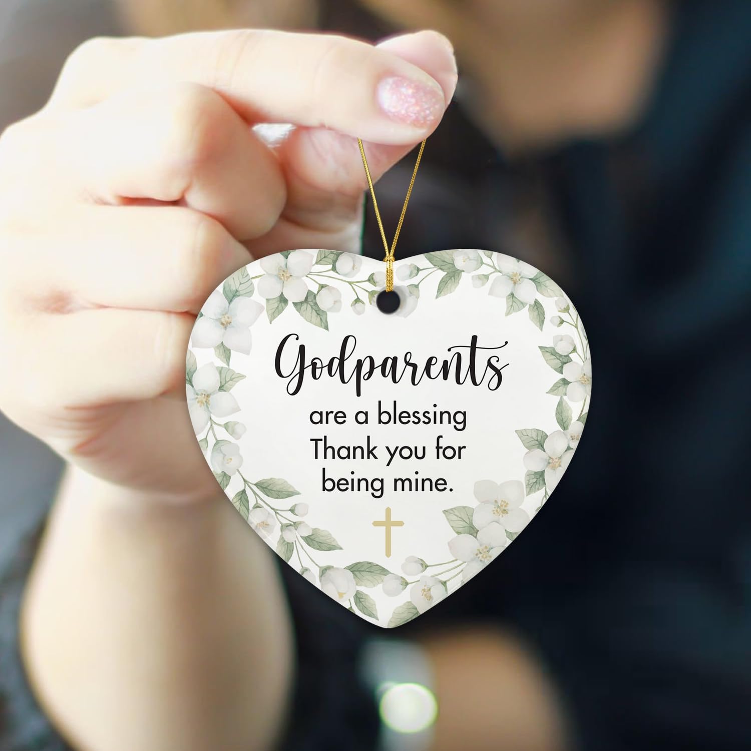 Godparents Are Blessing Thank You For Being Mine - Ceramic Ornament