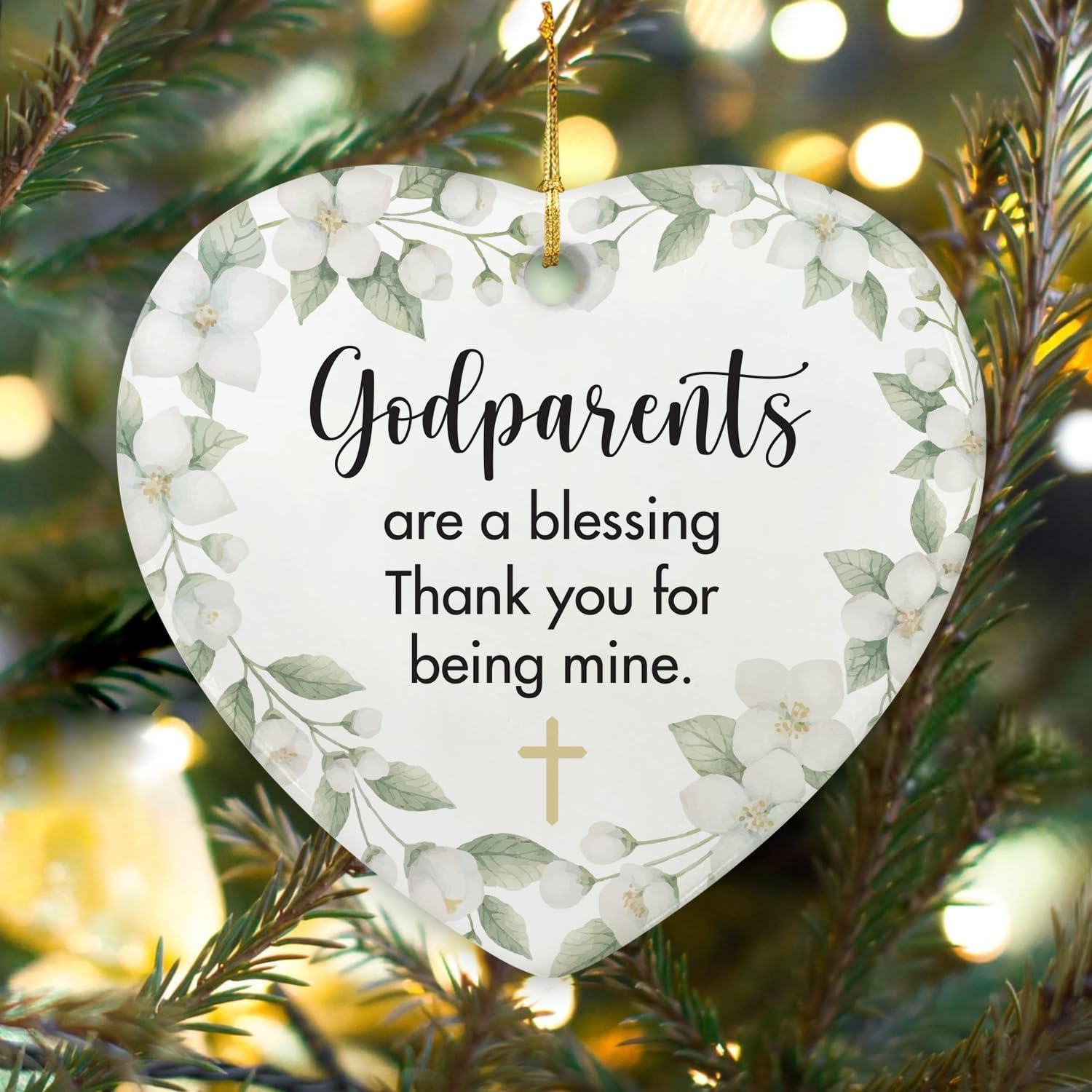 Godparents Are Blessing Thank You For Being Mine - Ceramic Ornament