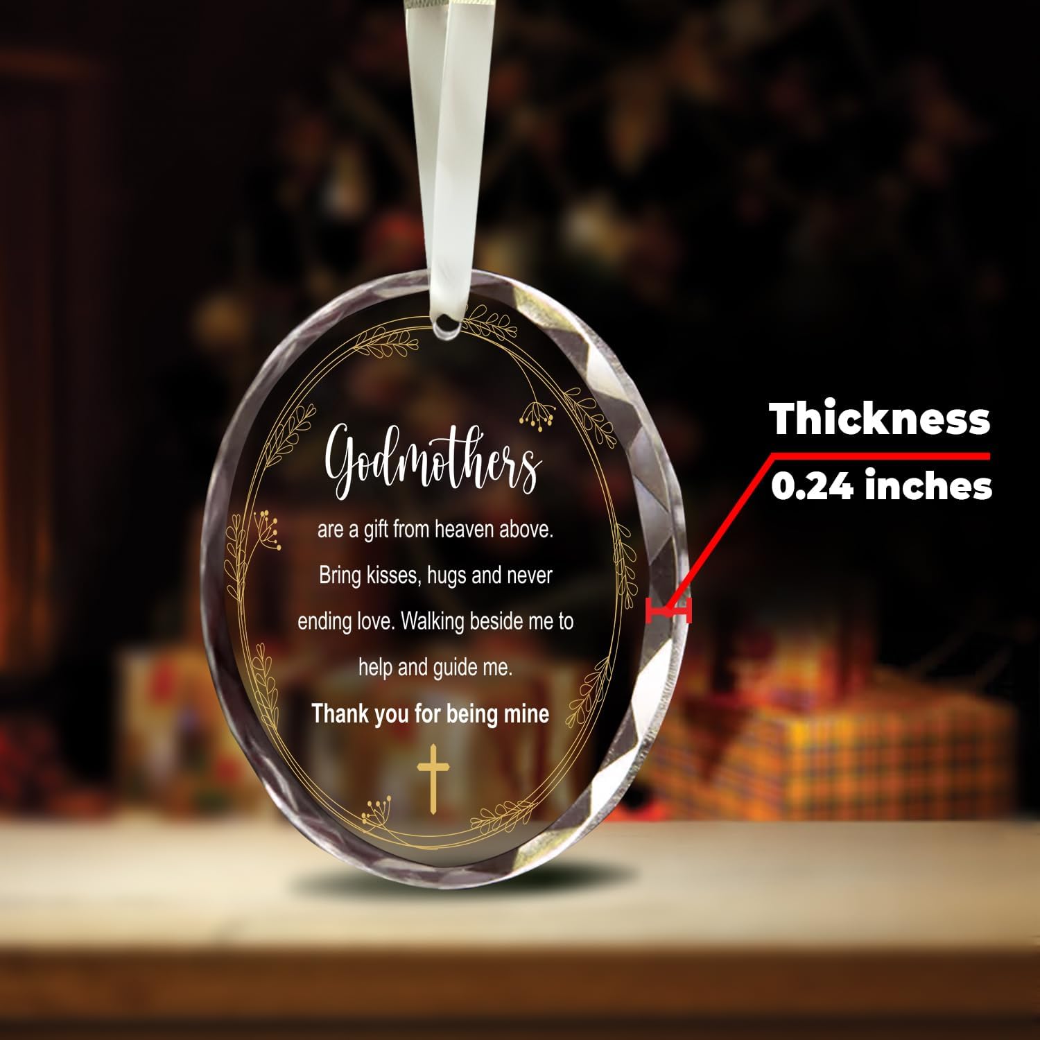 Godmothers - Thank You For Being Mine - Glass Christmas Ornaments