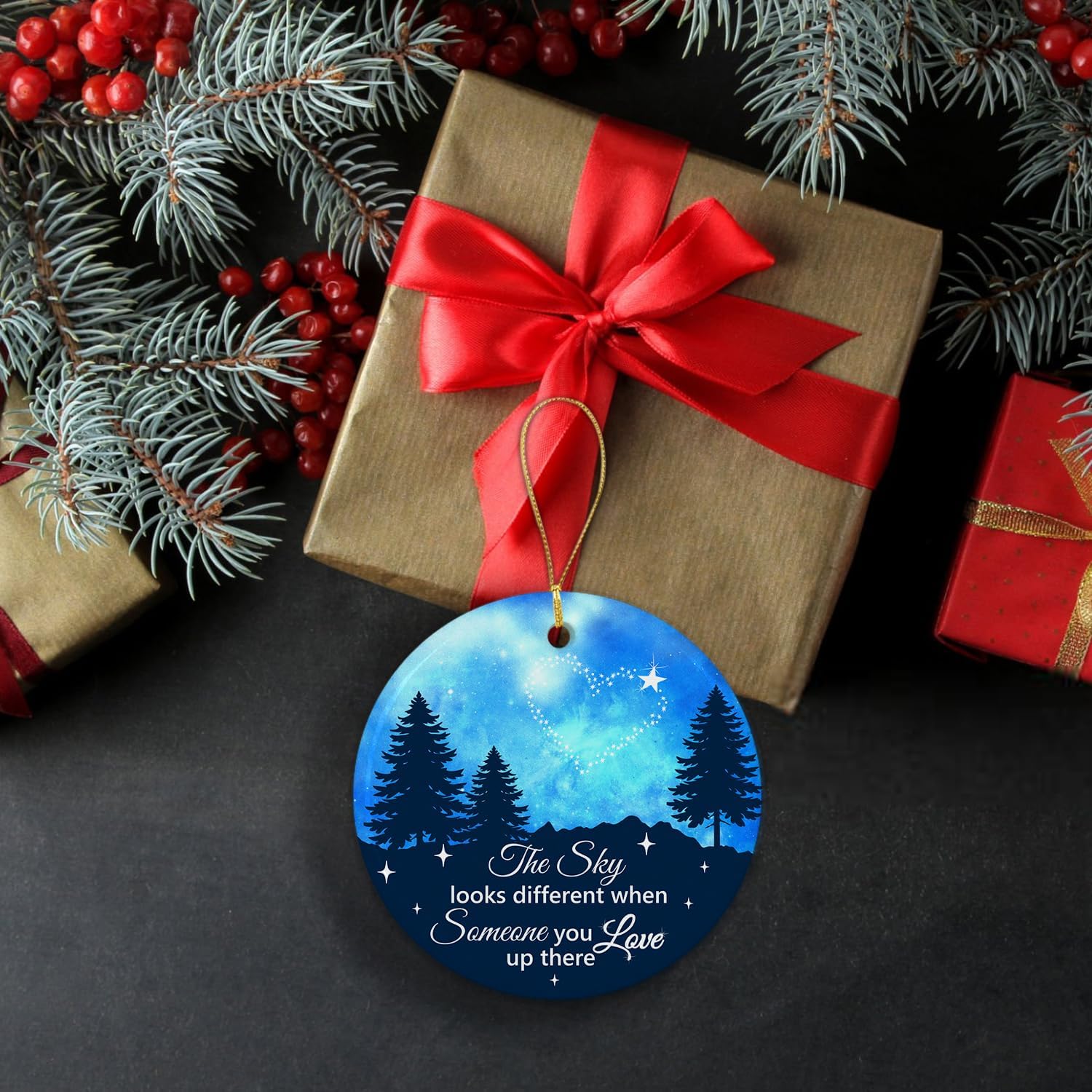 The Sky Look Different When Someone You Love Up There - Ceramic Christmas Ornaments