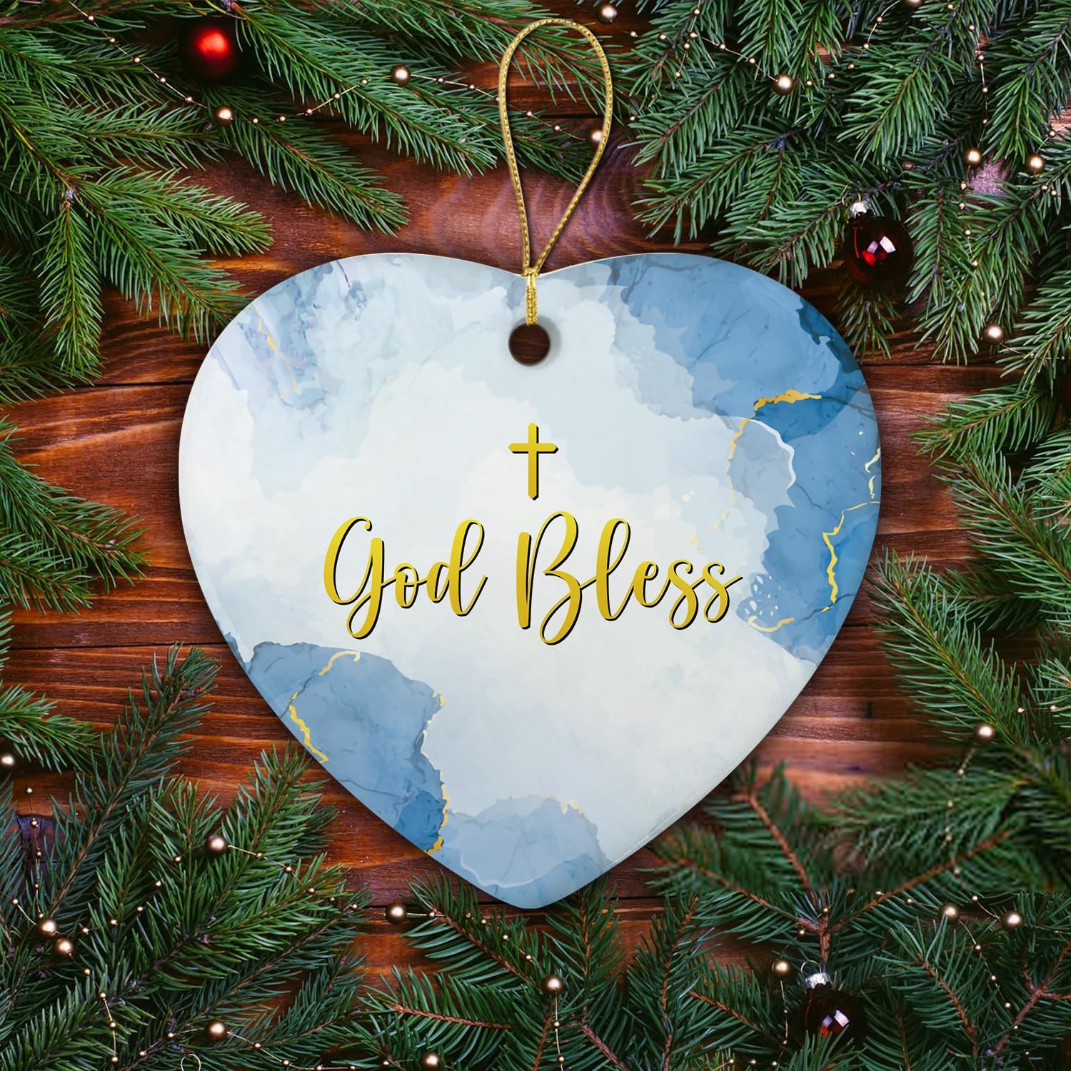 Gold Bless Baptized 2024 - Ceramic Ornament