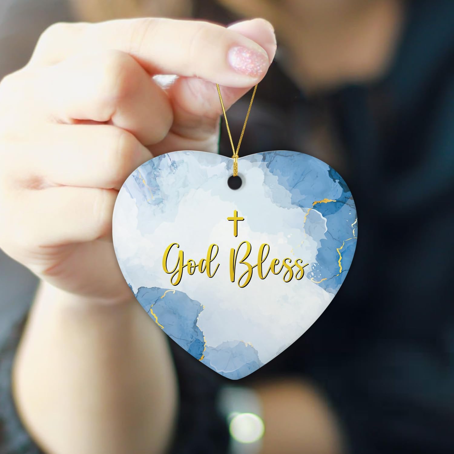 Gold Bless Baptized 2024 - Ceramic Ornament