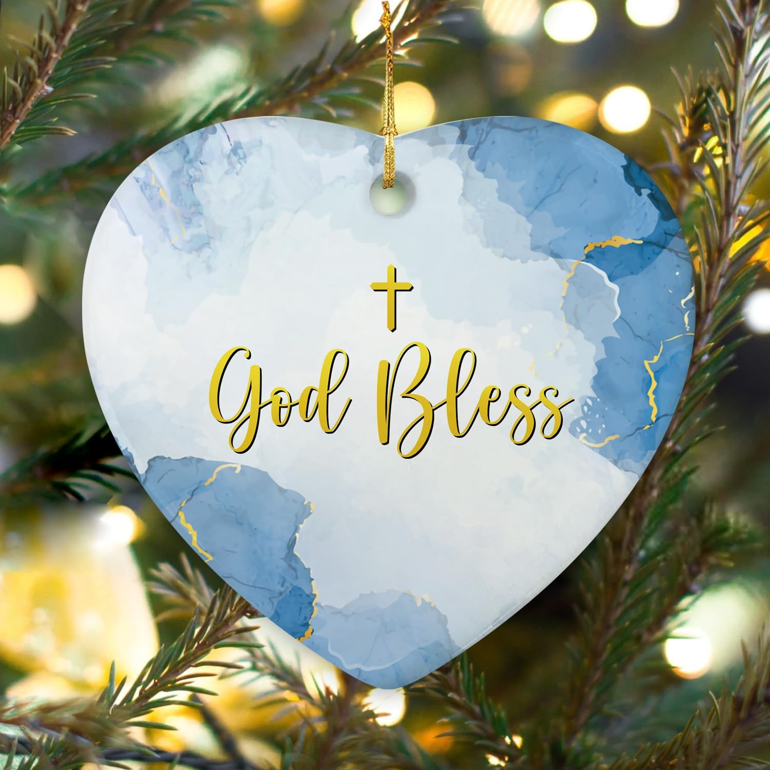 Gold Bless Baptized 2024 - Ceramic Ornament