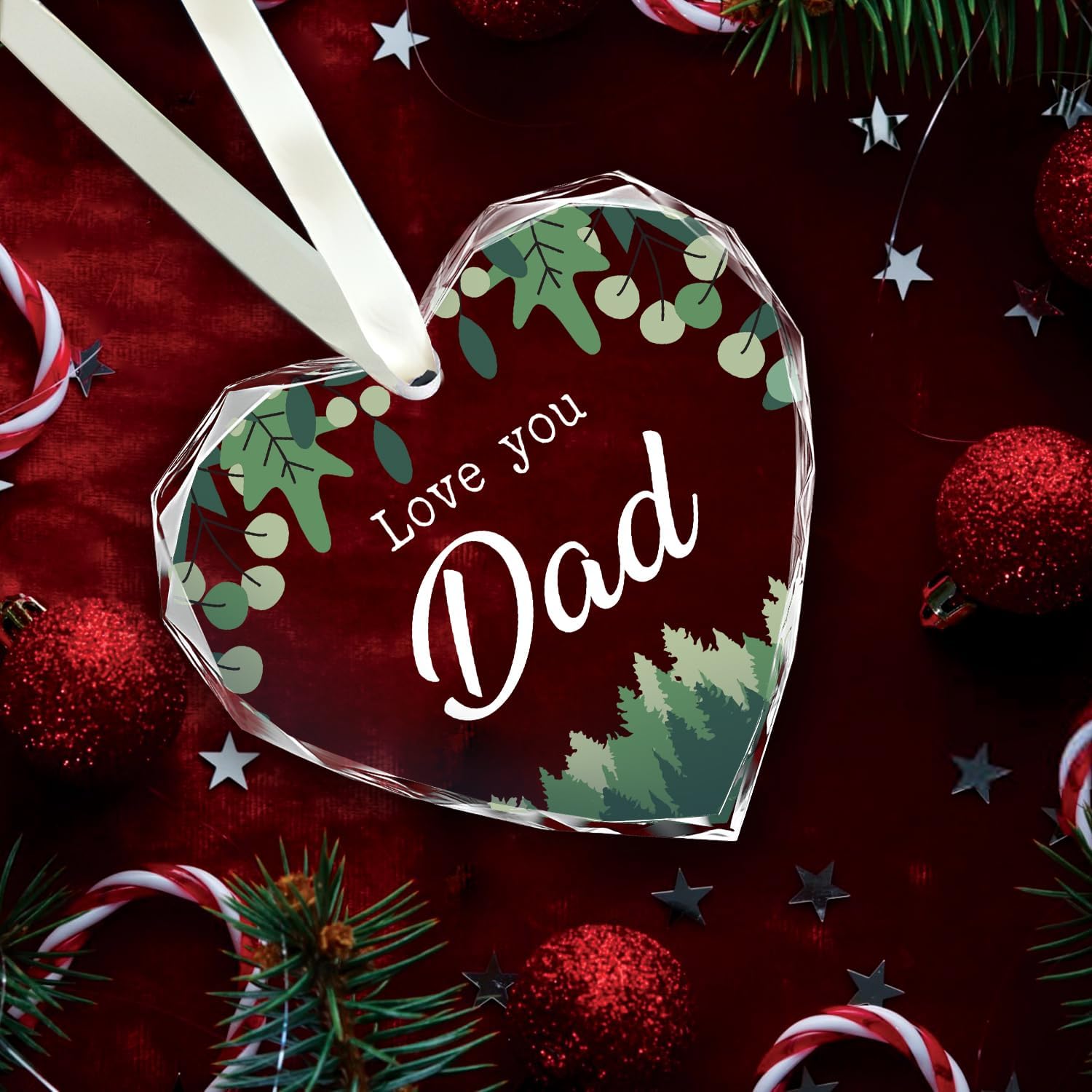 Love You Dad - Glass Ornament