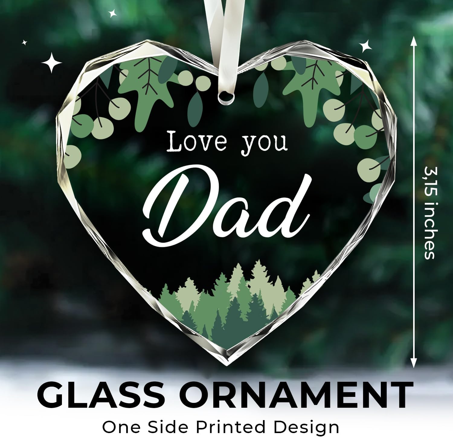 Love You Dad - Glass Ornament