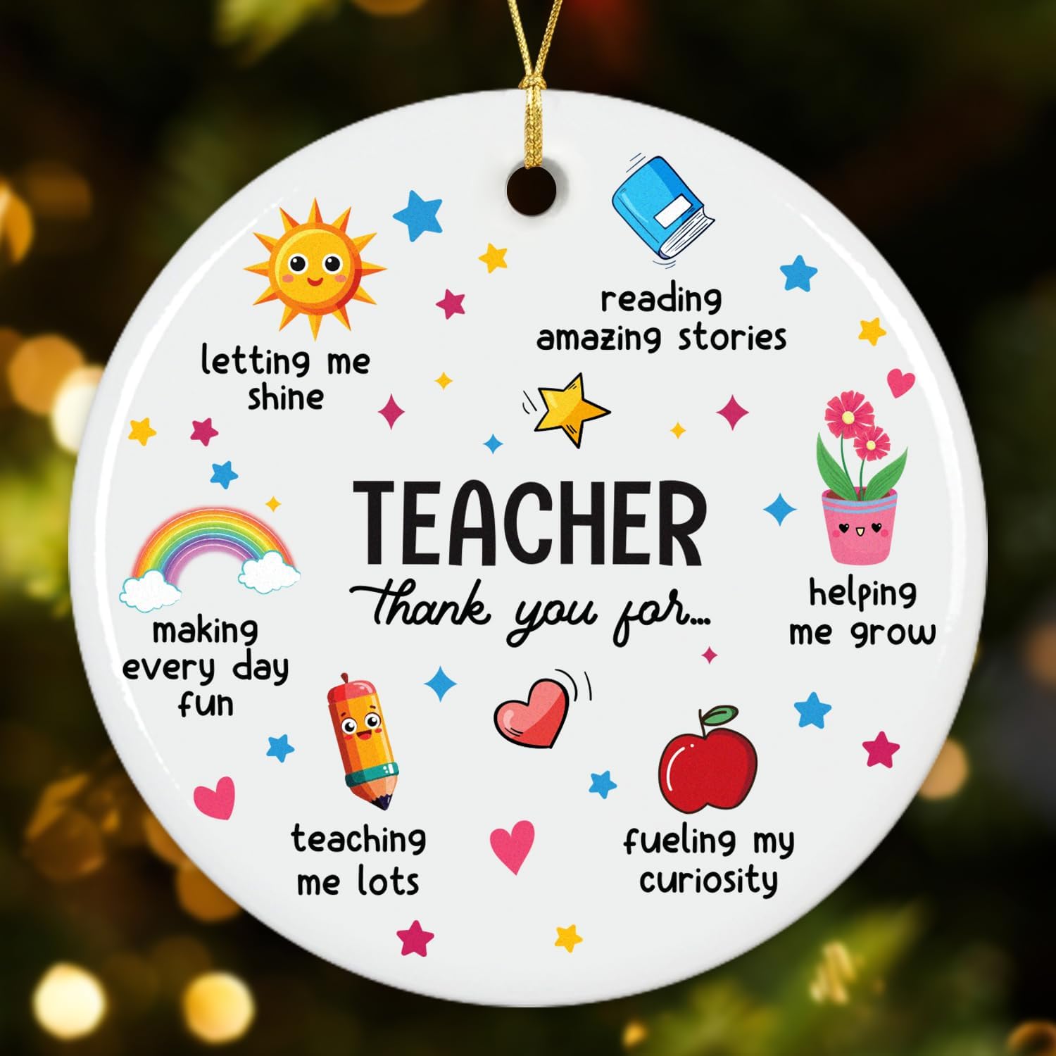 Teacher, Thank You For ... - Ceramic Ornament