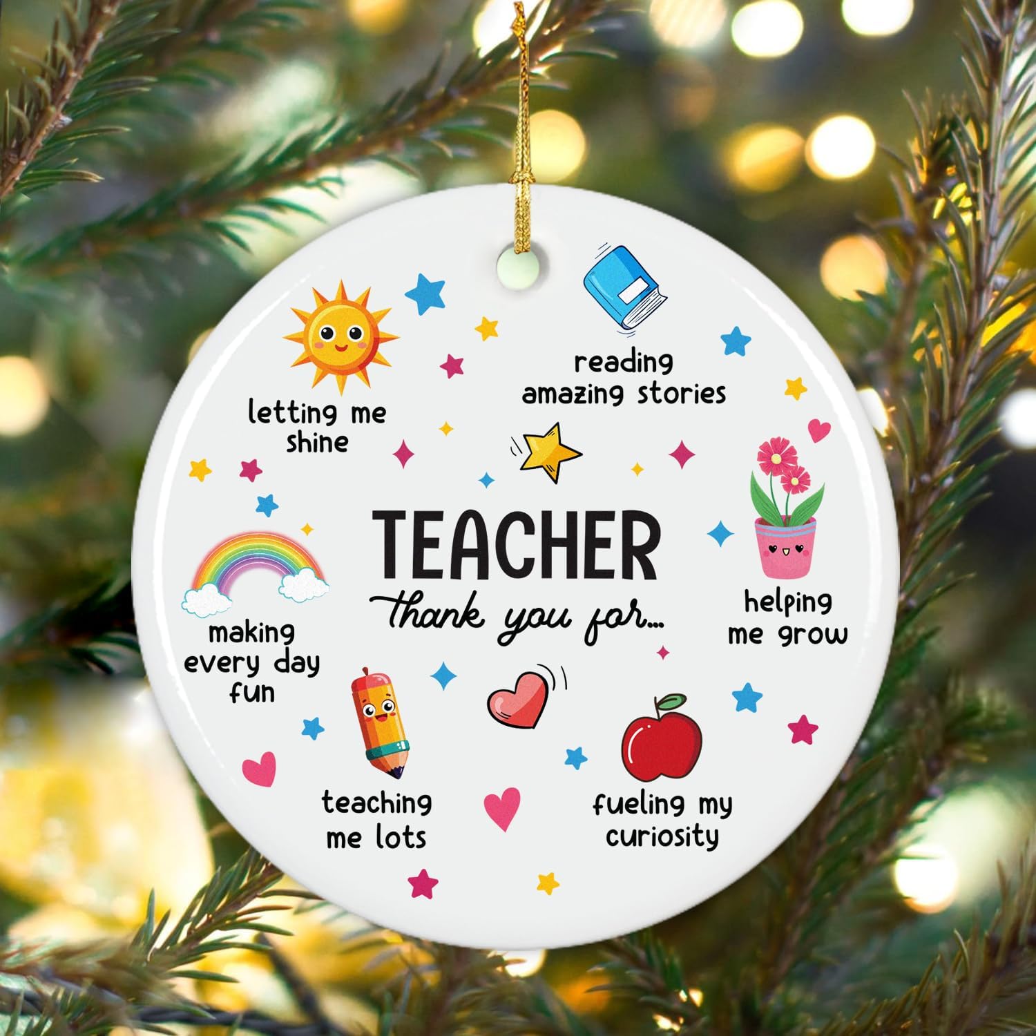 Teacher, Thank You For ... - Ceramic Ornament