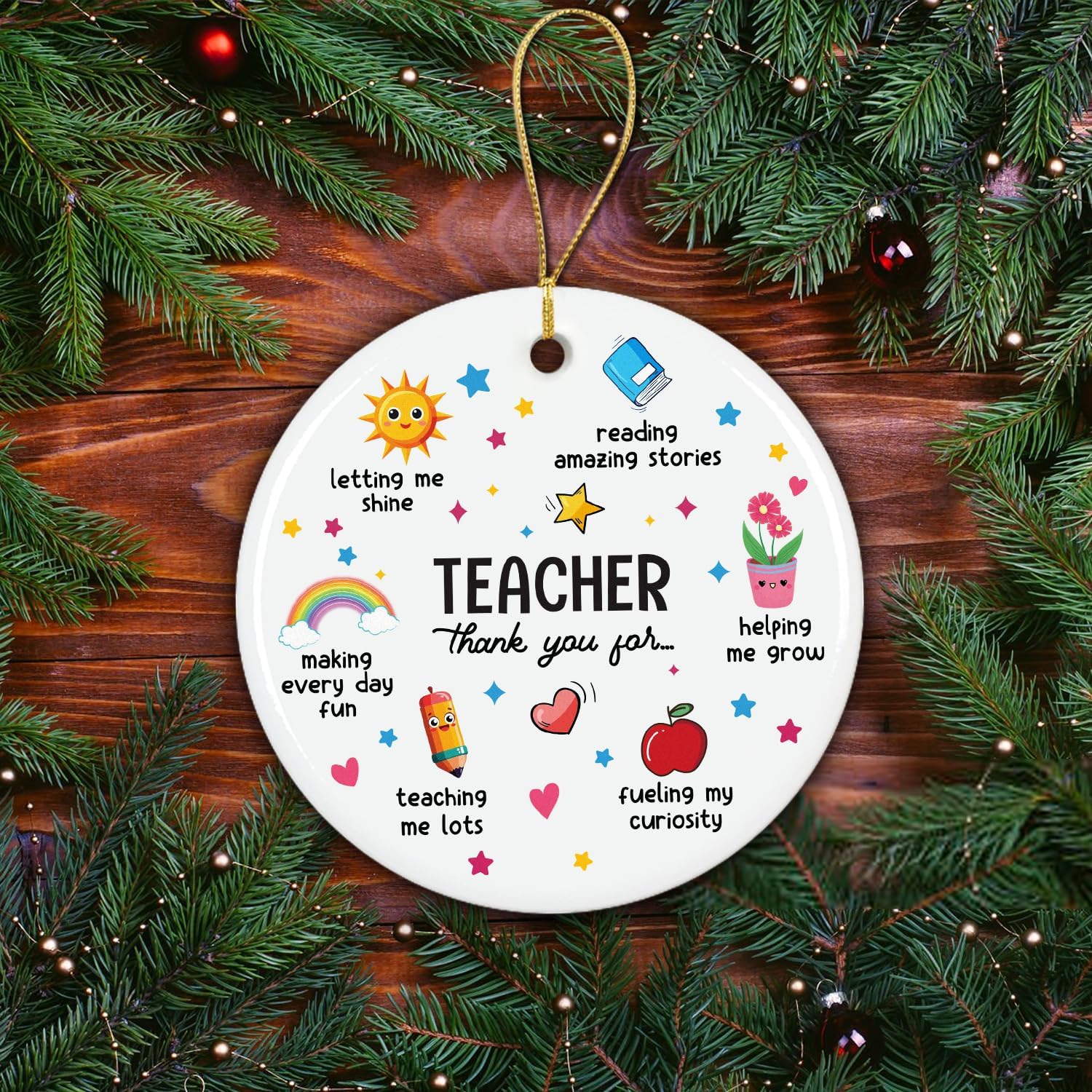 Teacher, Thank You For ... - Ceramic Ornament