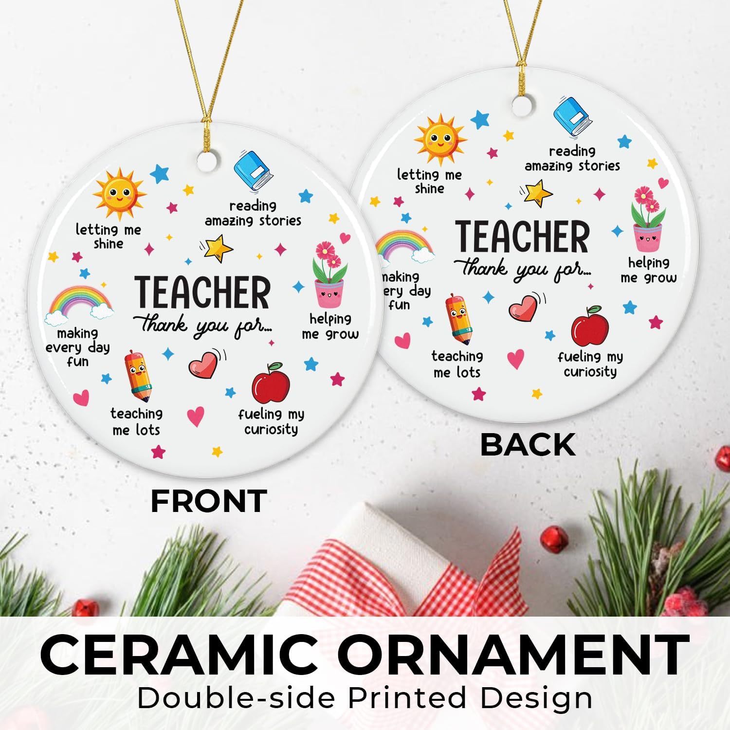 Teacher, Thank You For ... - Ceramic Ornament