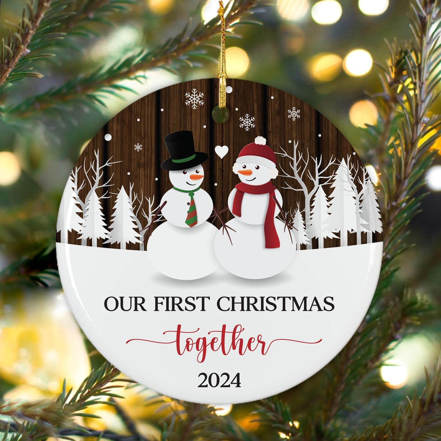 Our First Christmas Together 2024 - Ceramic Ornament