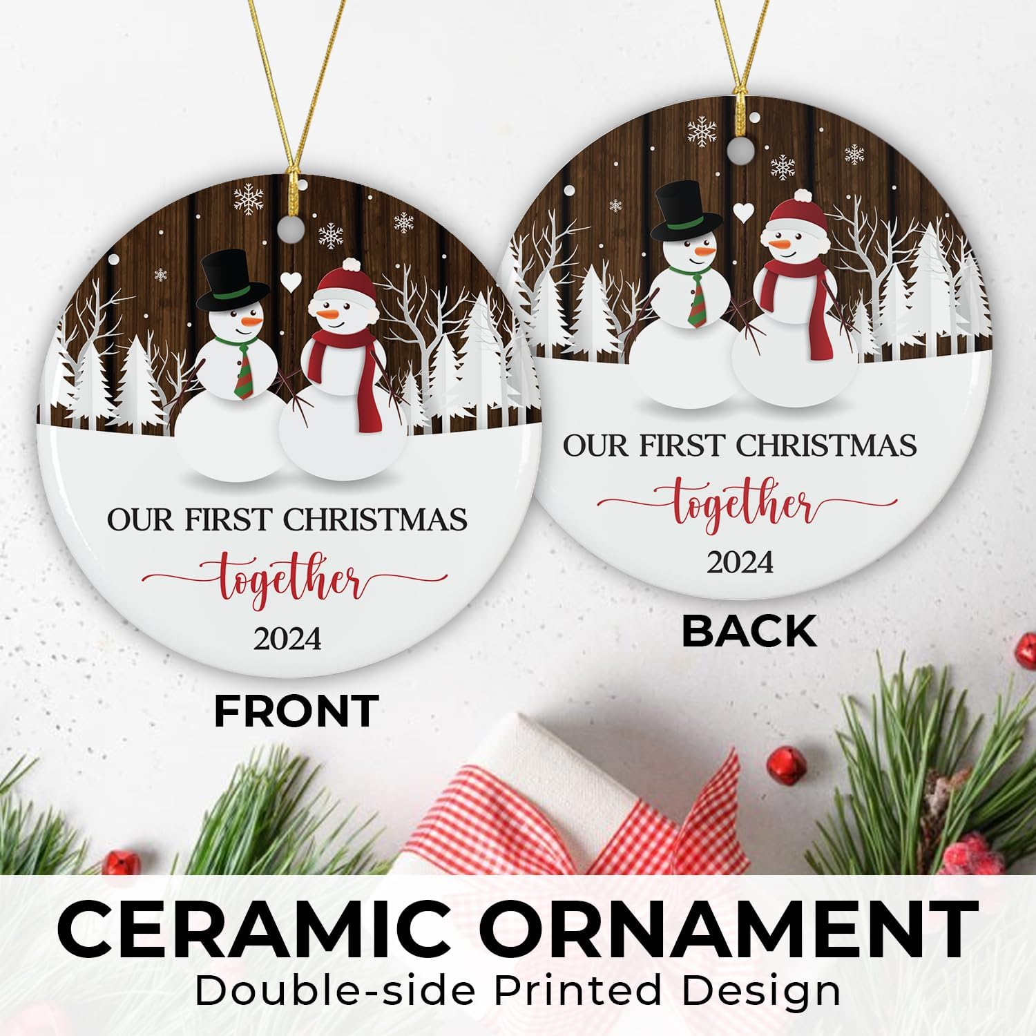 Our First Christmas Together 2024 - Ceramic Ornament