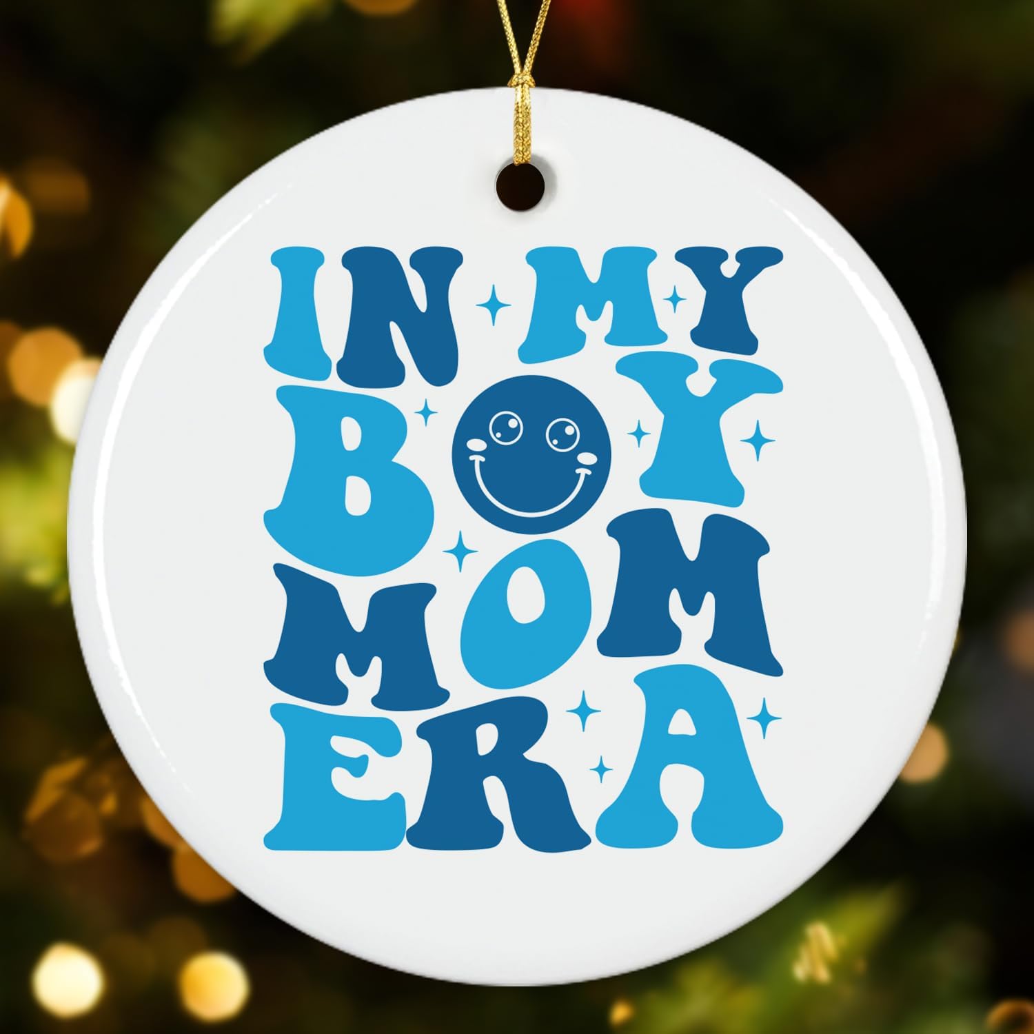 In My Boy Mom Era - Ceramic Christmas Ornament