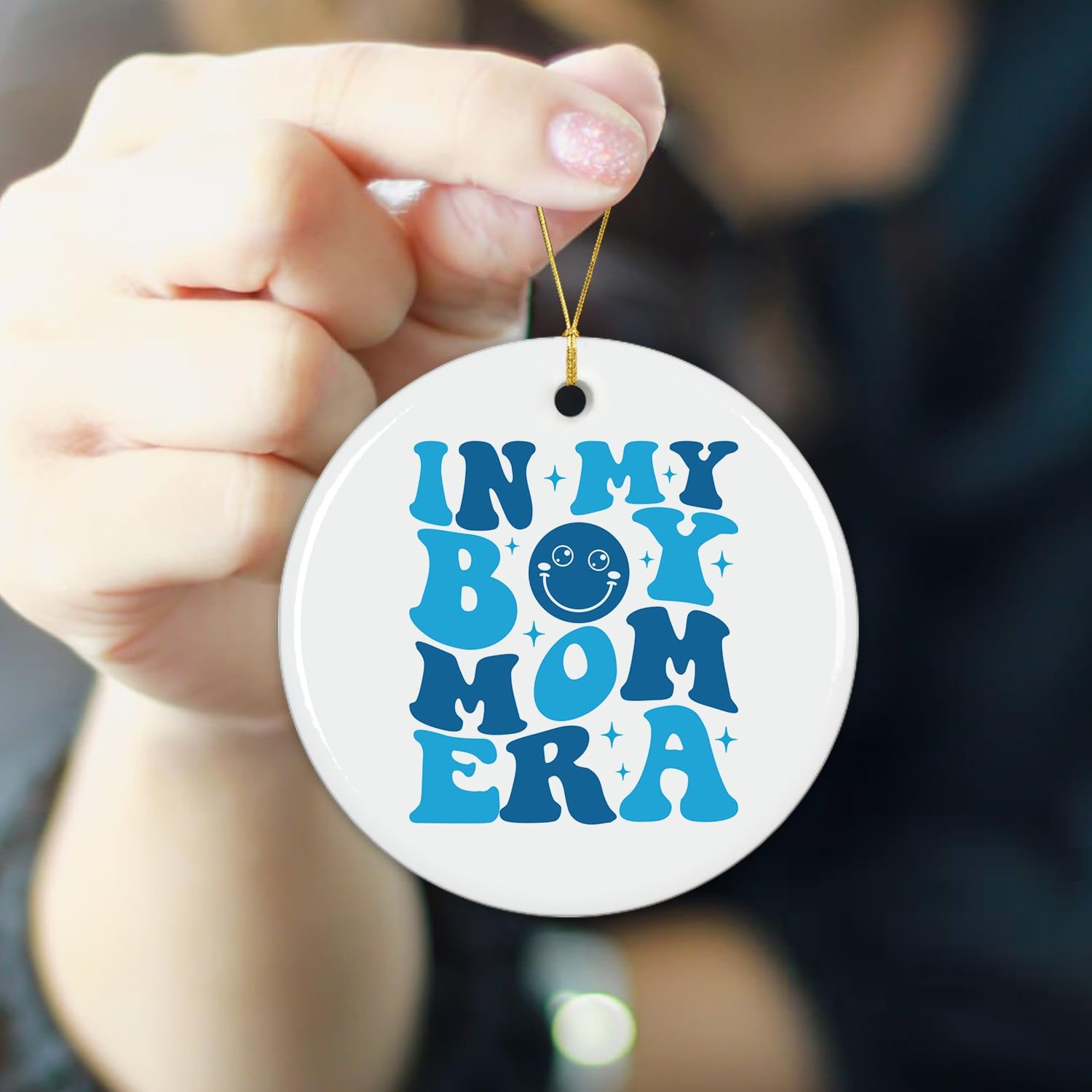 In My Boy Mom Era - Ceramic Christmas Ornament