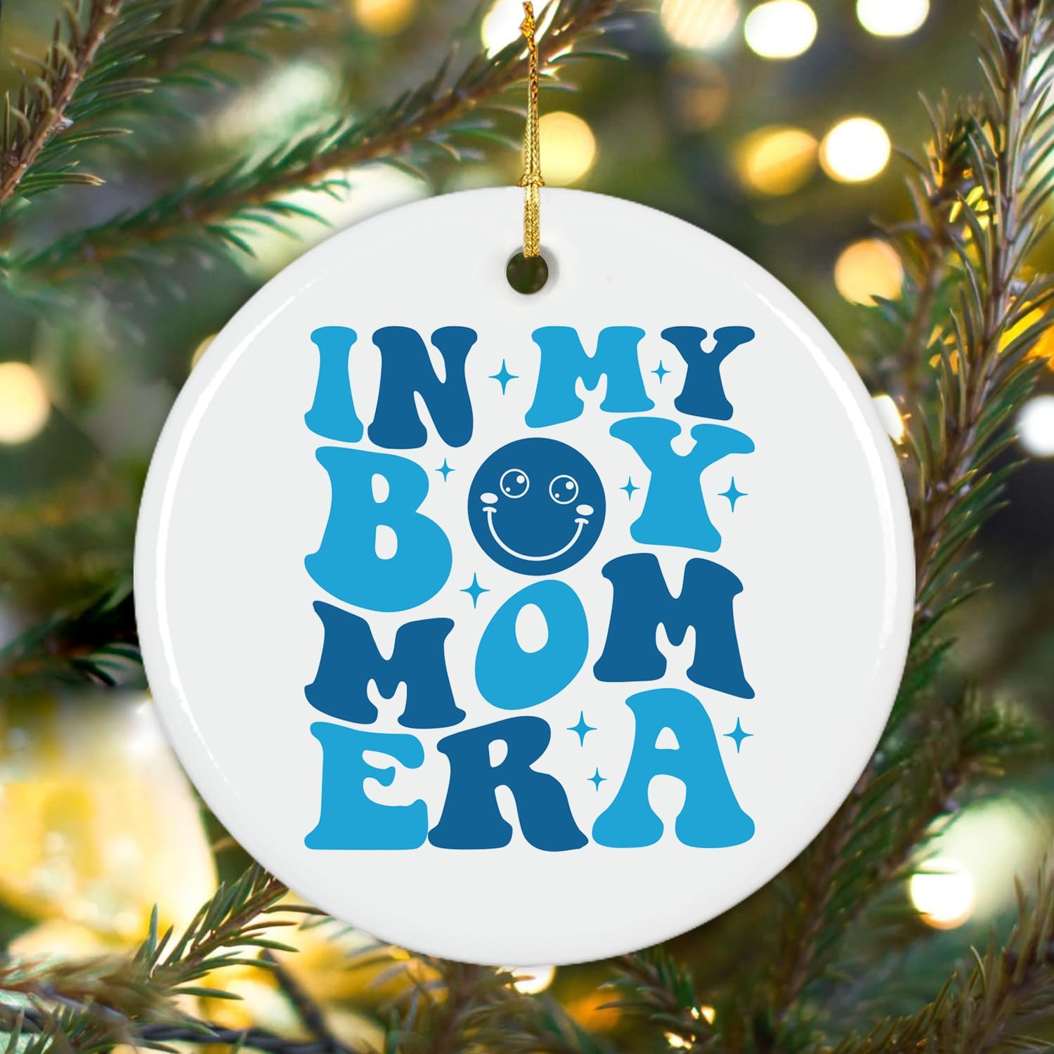 In My Boy Mom Era - Ceramic Christmas Ornament