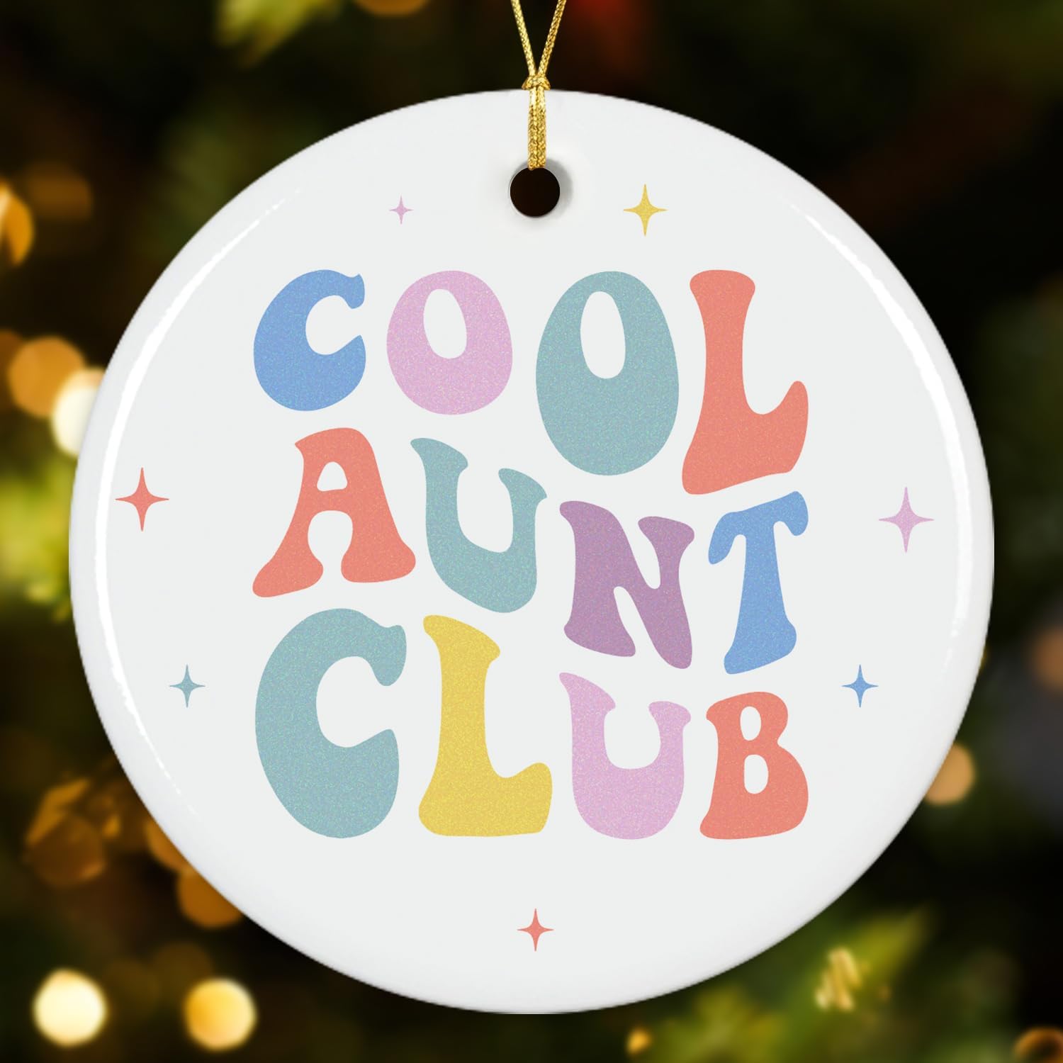 Cool Aunt Club - Christmas Tree Decoration Ceramic Ornament