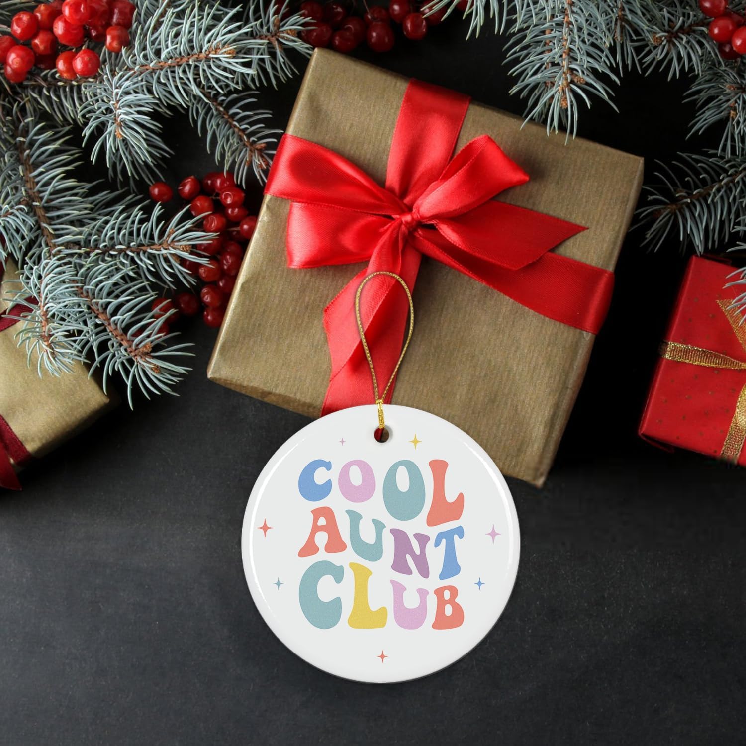 Cool Aunt Club - Christmas Tree Decoration Ceramic Ornament