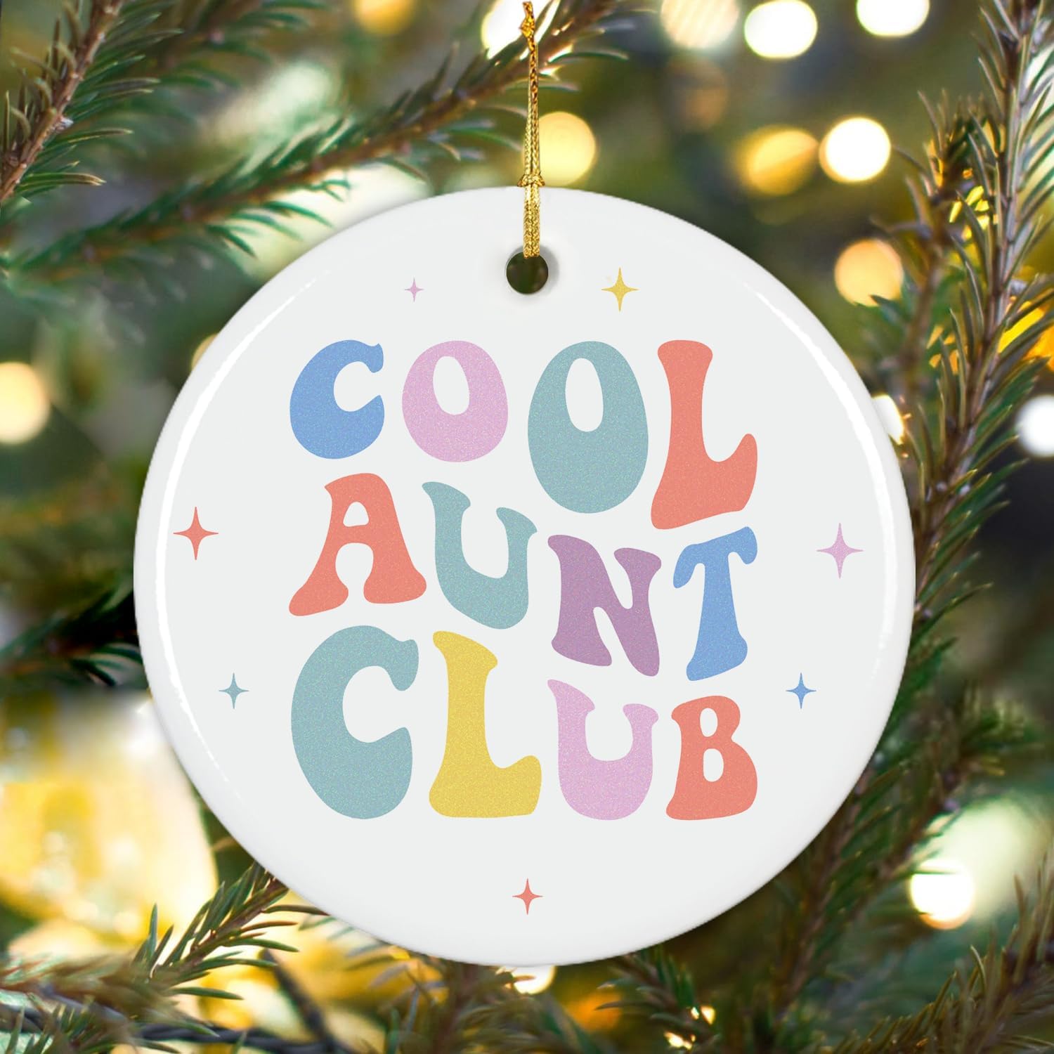 Cool Aunt Club - Christmas Tree Decoration Ceramic Ornament